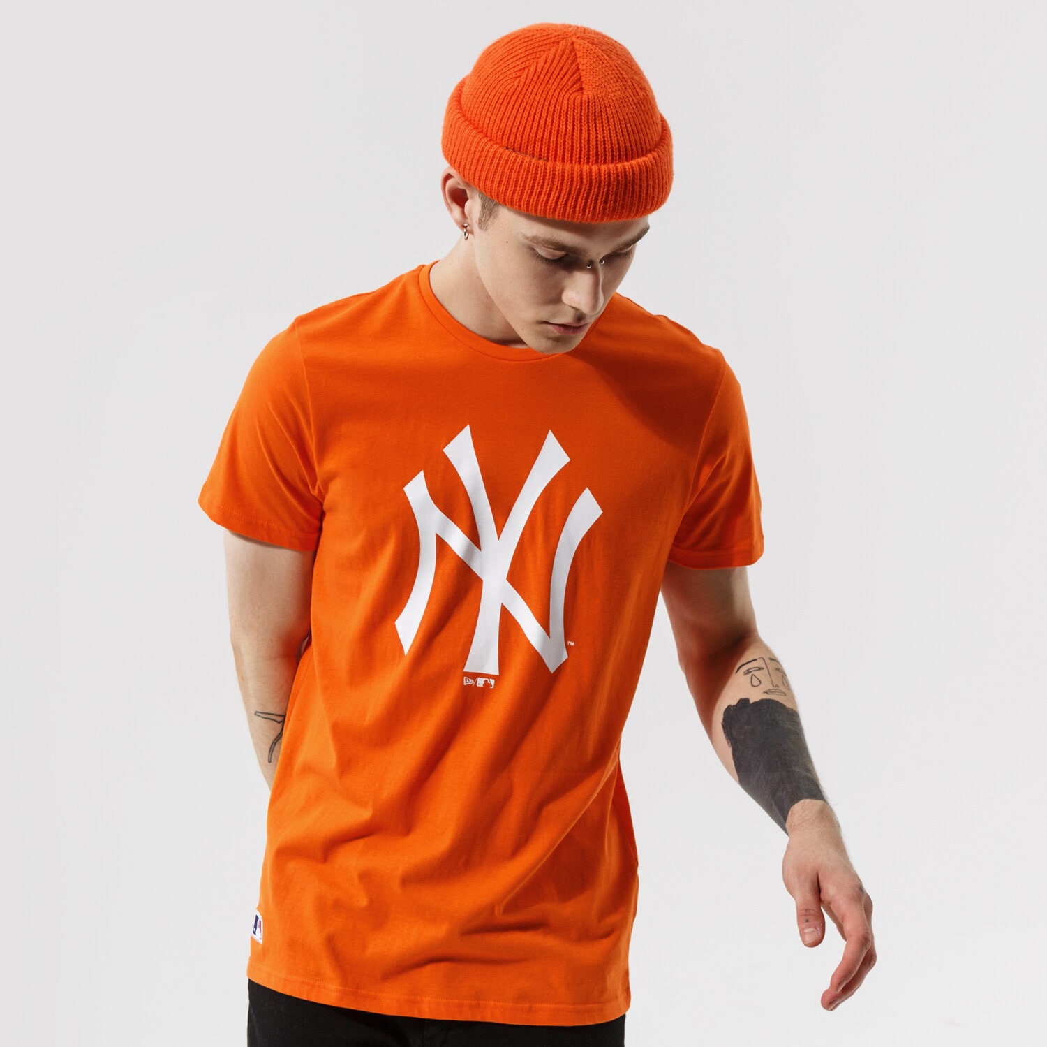 Koszulka, t-shirt sportowy męski NEW ERA T-SHIRT MLB SEASONAL TEAM LOGO TEE NEYYAN SORWHI 12827226 Neon różowy