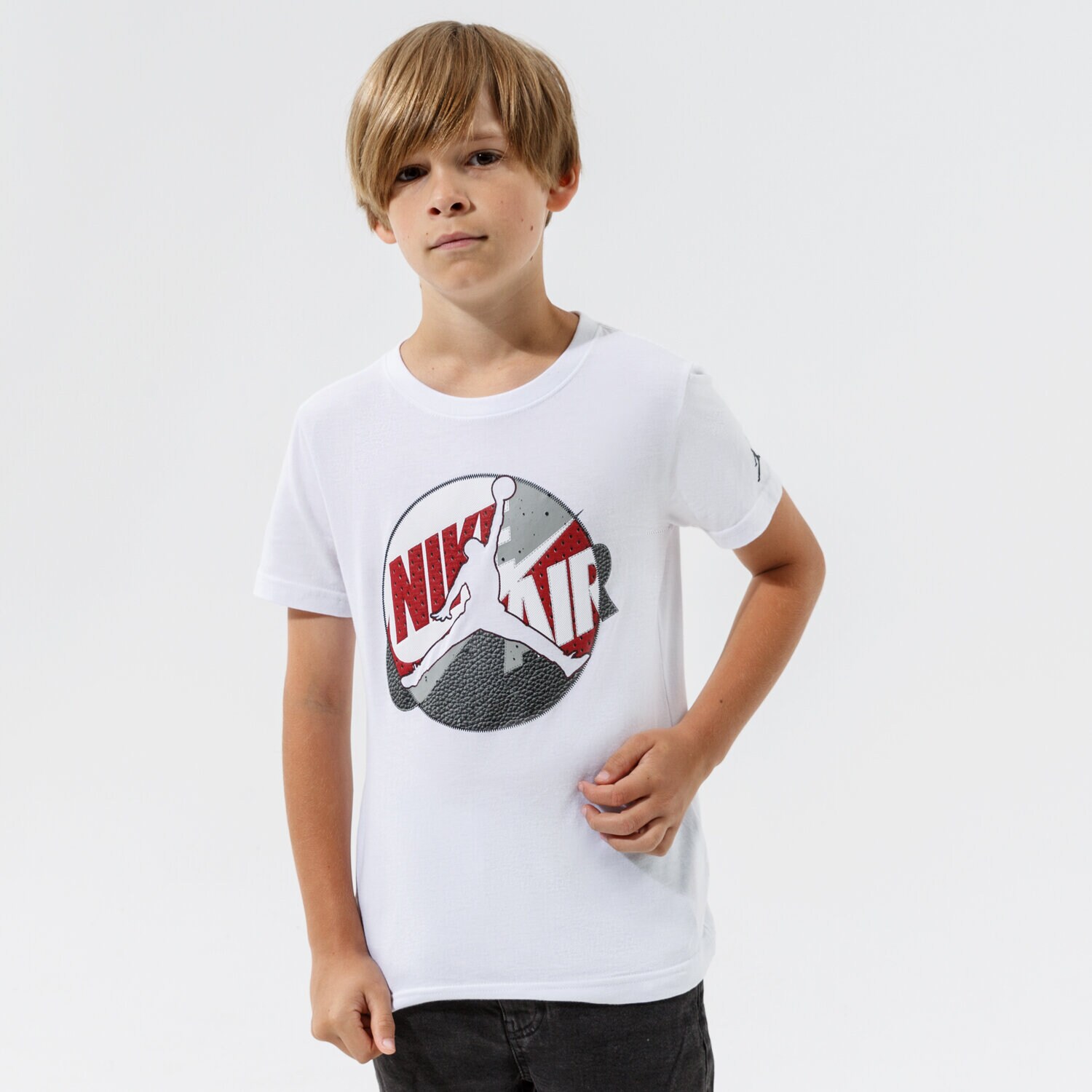 Koszulka, t-shirt dla dzieci JORDAN T-SHIRT JUMPMAN PATCHED TEE BOY 95A902-001 BIAŁY