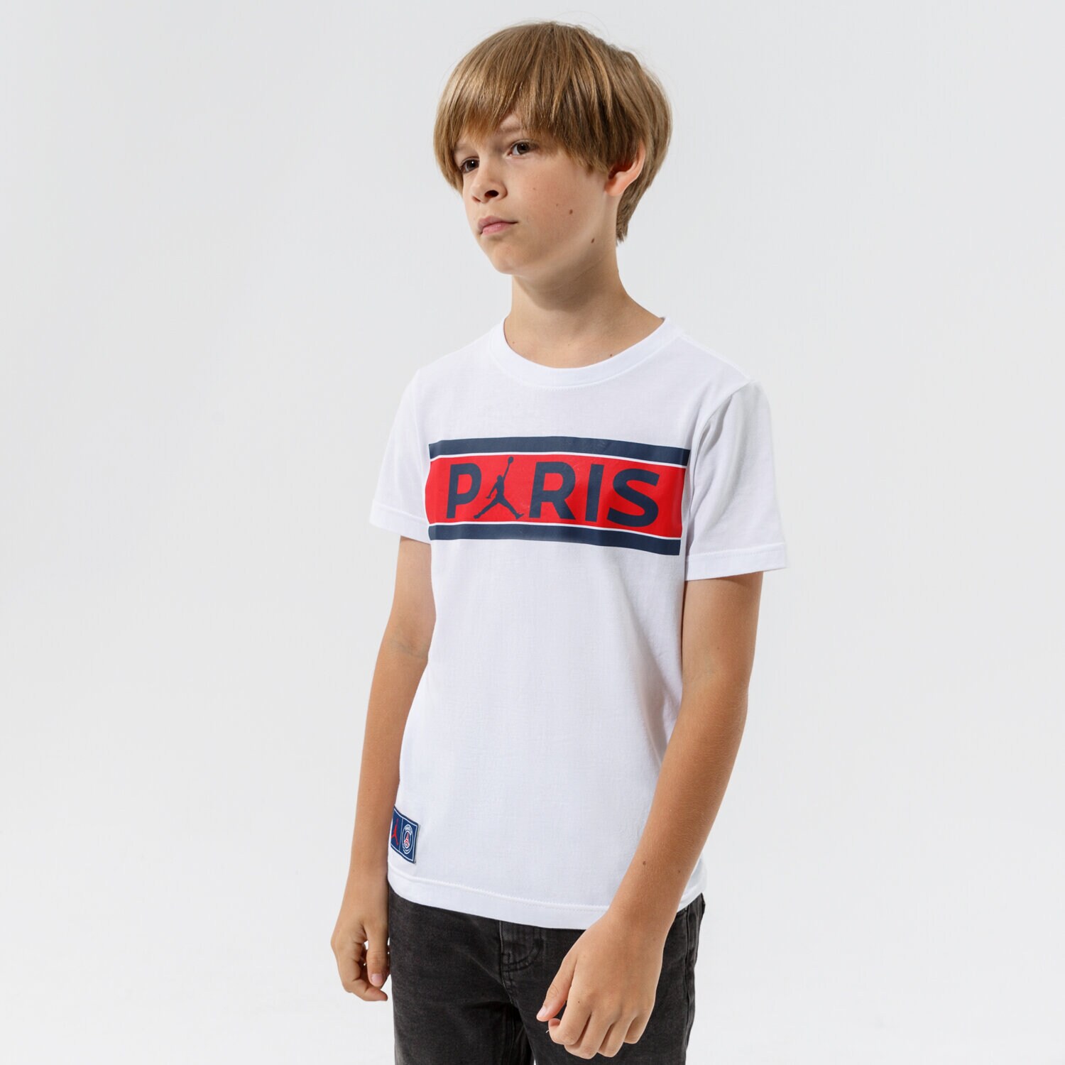 Koszulka, t-shirt dla dzieci JORDAN T-SHIRT PSG BARS TEE GIRL 95A567-001 BIAŁY
