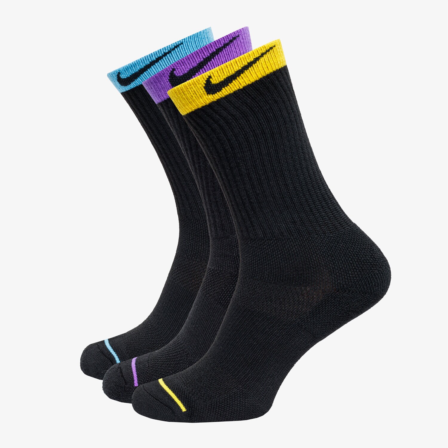Skarpetki sportowe damskie NIKE SKARPETY U NK CREW 3PR HEMTAPE DA5043-010 CZARNY