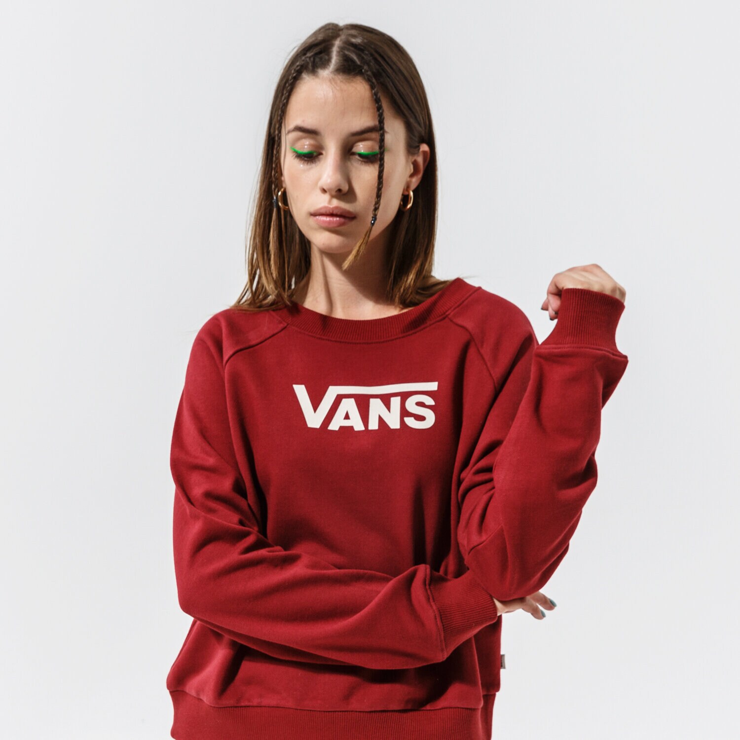Bluza damska VANS BLUZA FLYING V FT BOXY CREW VN0A47THZBS1 BORDOWY