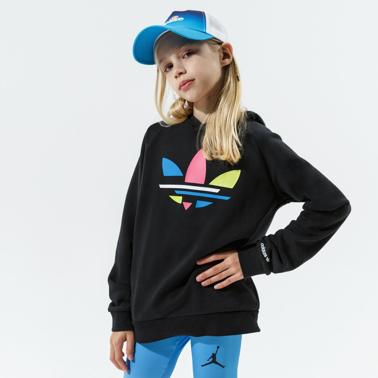 Sportowa bluza dziecięca ADIDAS BLUZA Z KAPTUREM HOODIE GIRL H32388 CZARNY