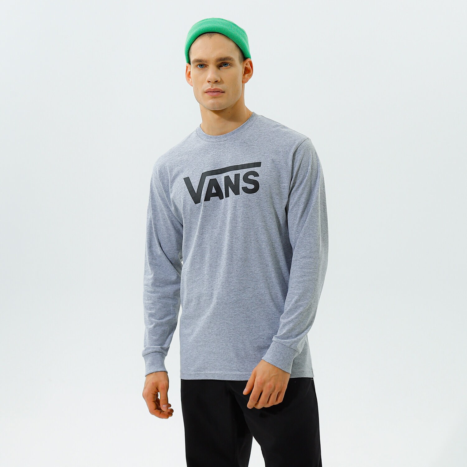 Koszulka, t-shirt sportowy męski VANS T-SHIRT VANS CLASSIC LS VN000K6HATJ1 SZARY