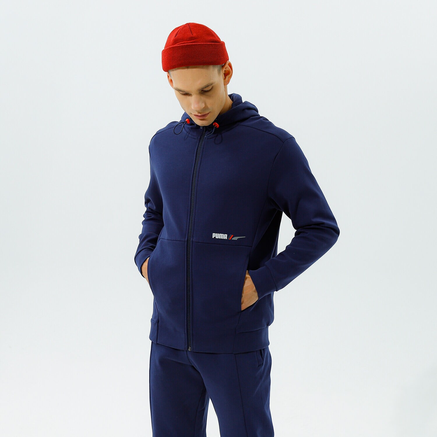 Bluza męska PUMA BLUZA ROZPINANA RAD/CAL FZ DK   PEACOAT PEACOAT 58938806 GRANATOWY