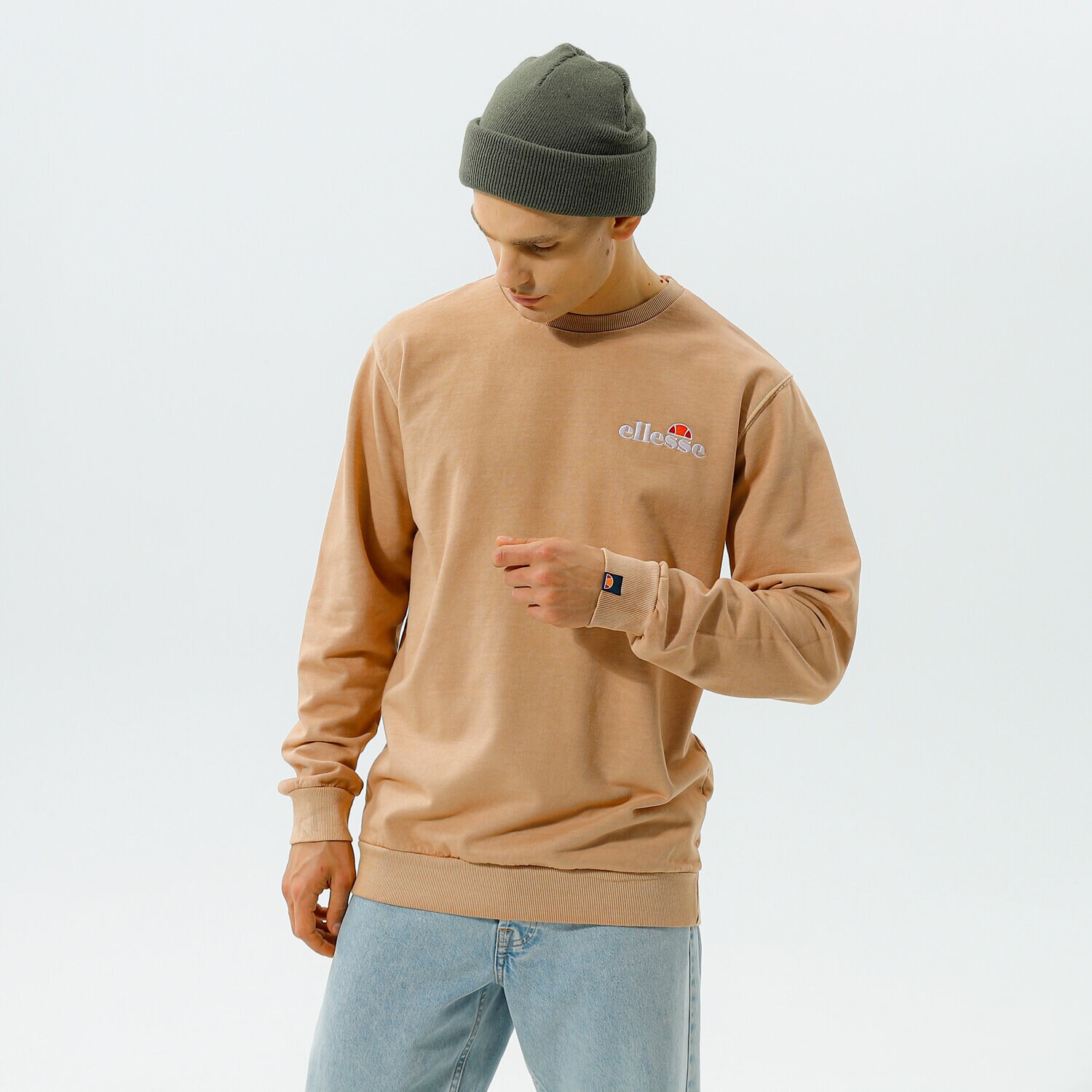 Bluza męska ELLESSE BLUZA CALENDULA SWEATSHIRT BEIGE SHK13145214 BEŻOWY