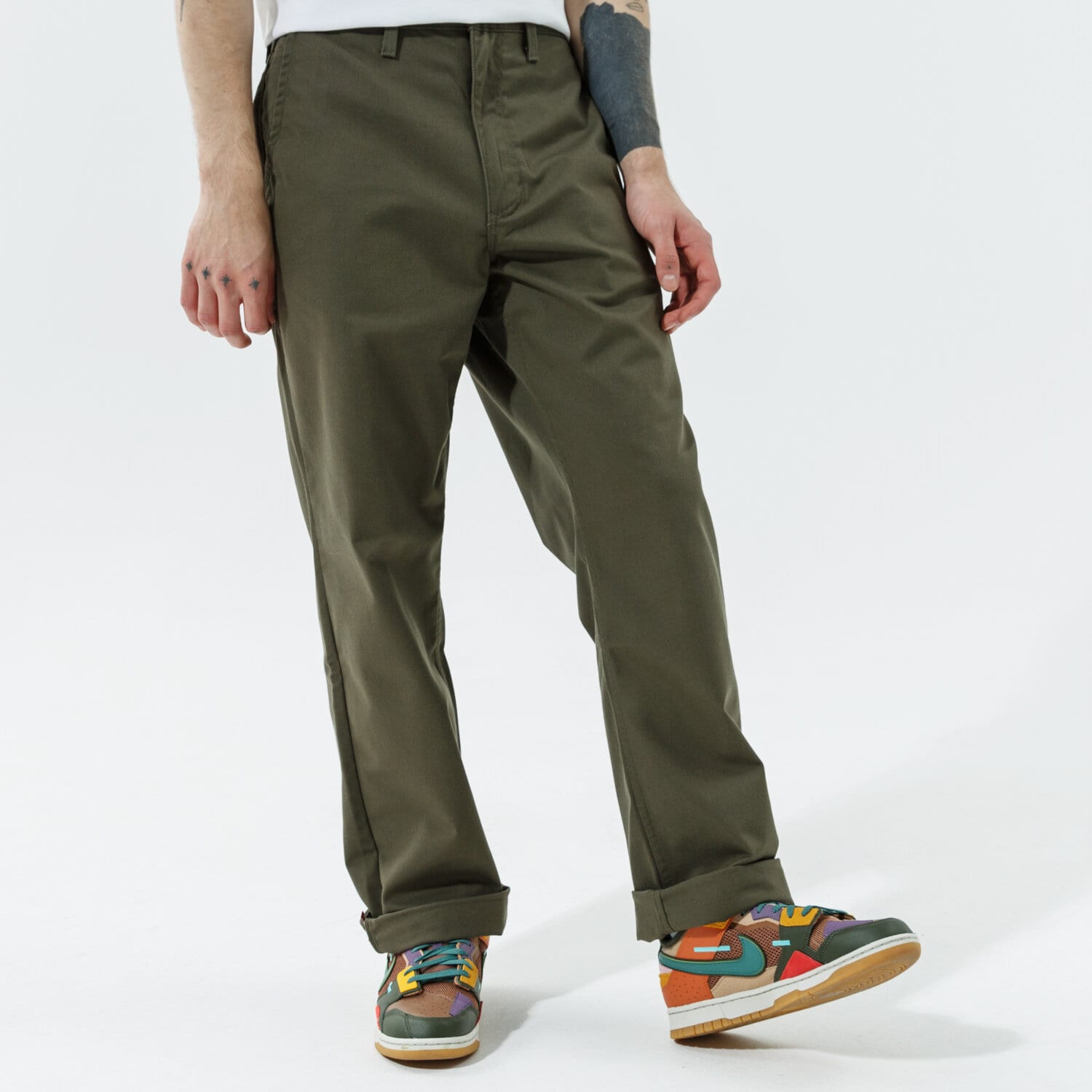Spodnie sportowe męskie VANS SPODNIE AUTHENTIC CHINO LOOSE PANT VN0A5FJBKCZ1 KHAKI