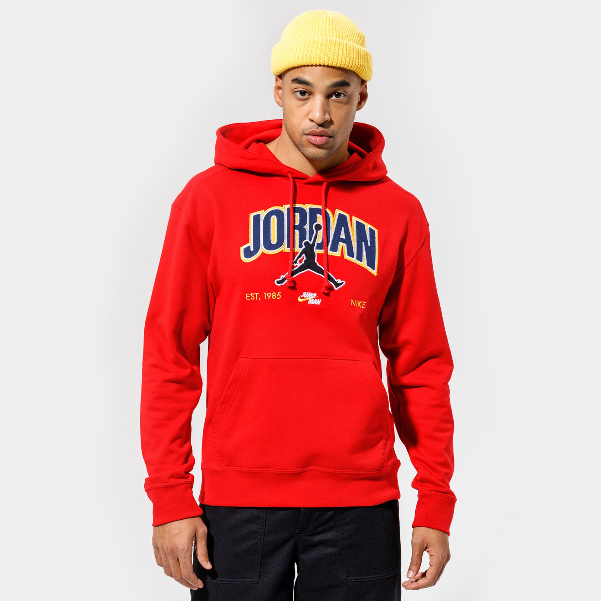 Bluza męska JORDAN BLUZA Z KAPTUREM M J JMPMN FLC PO DA7184-687 CZERWONY