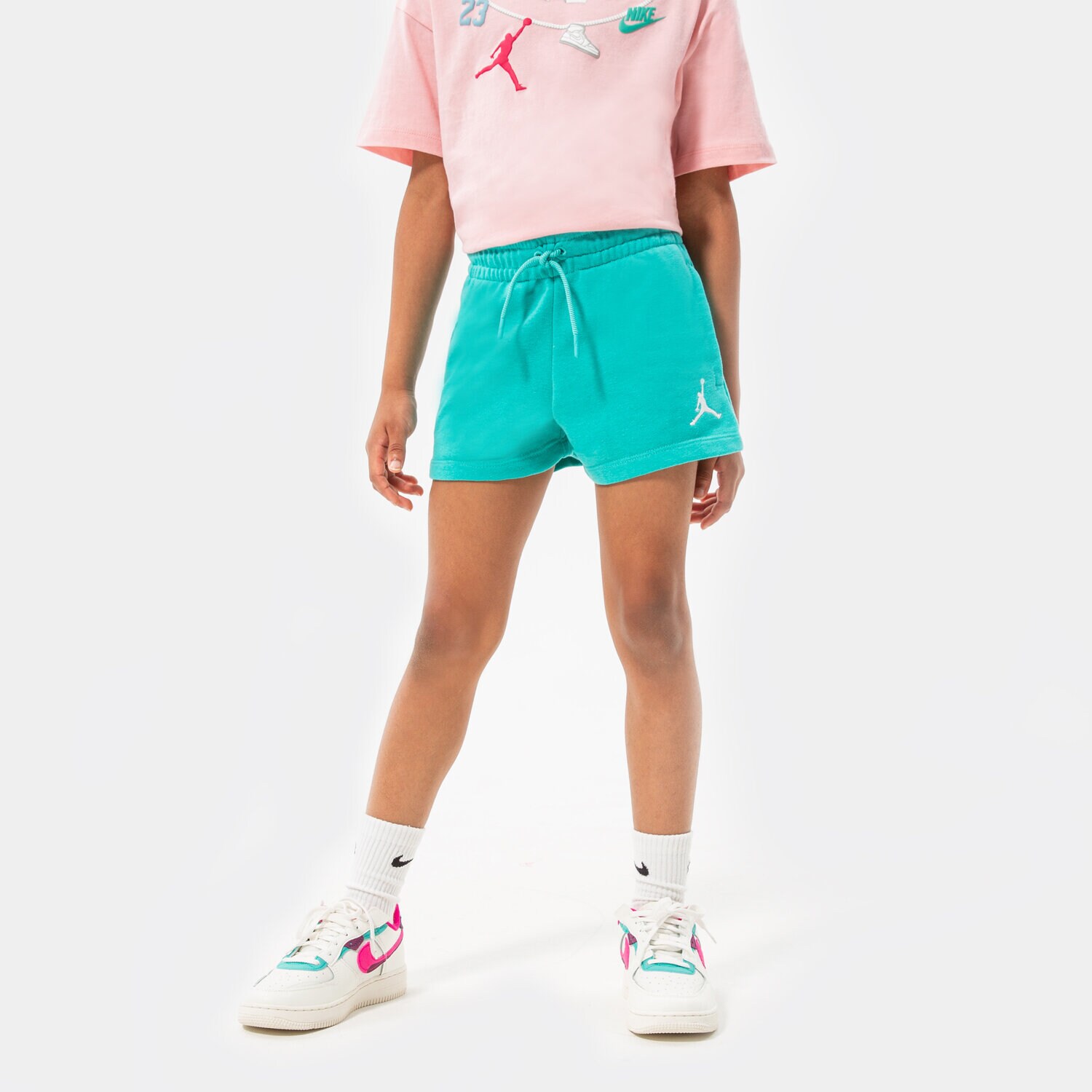 JORDAN ESSENTIALS SHORTS GIRL 45A771-B5P ZIELONY