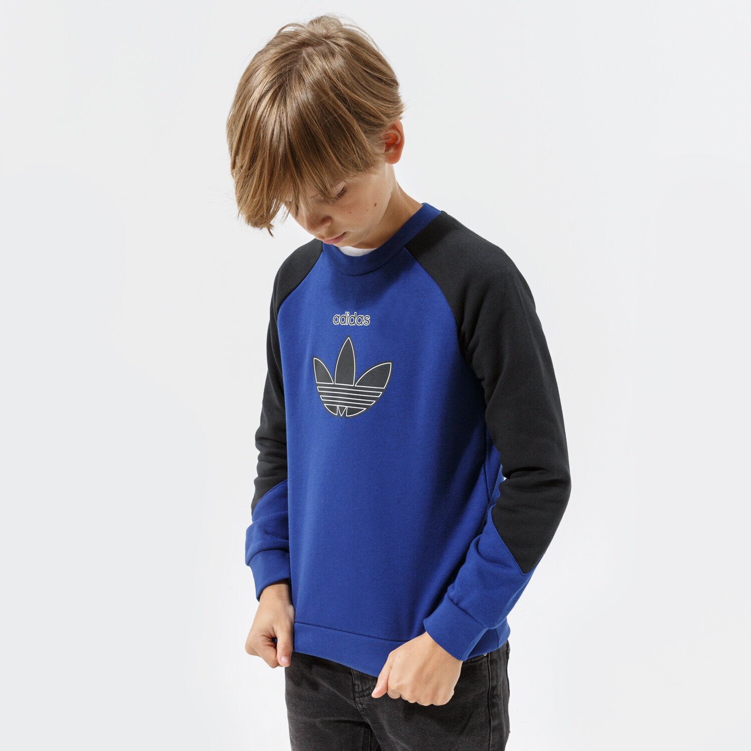 Sportowa bluza dziecięca ADIDAS BLUZA CREW BOY H31210 GRANATOWY