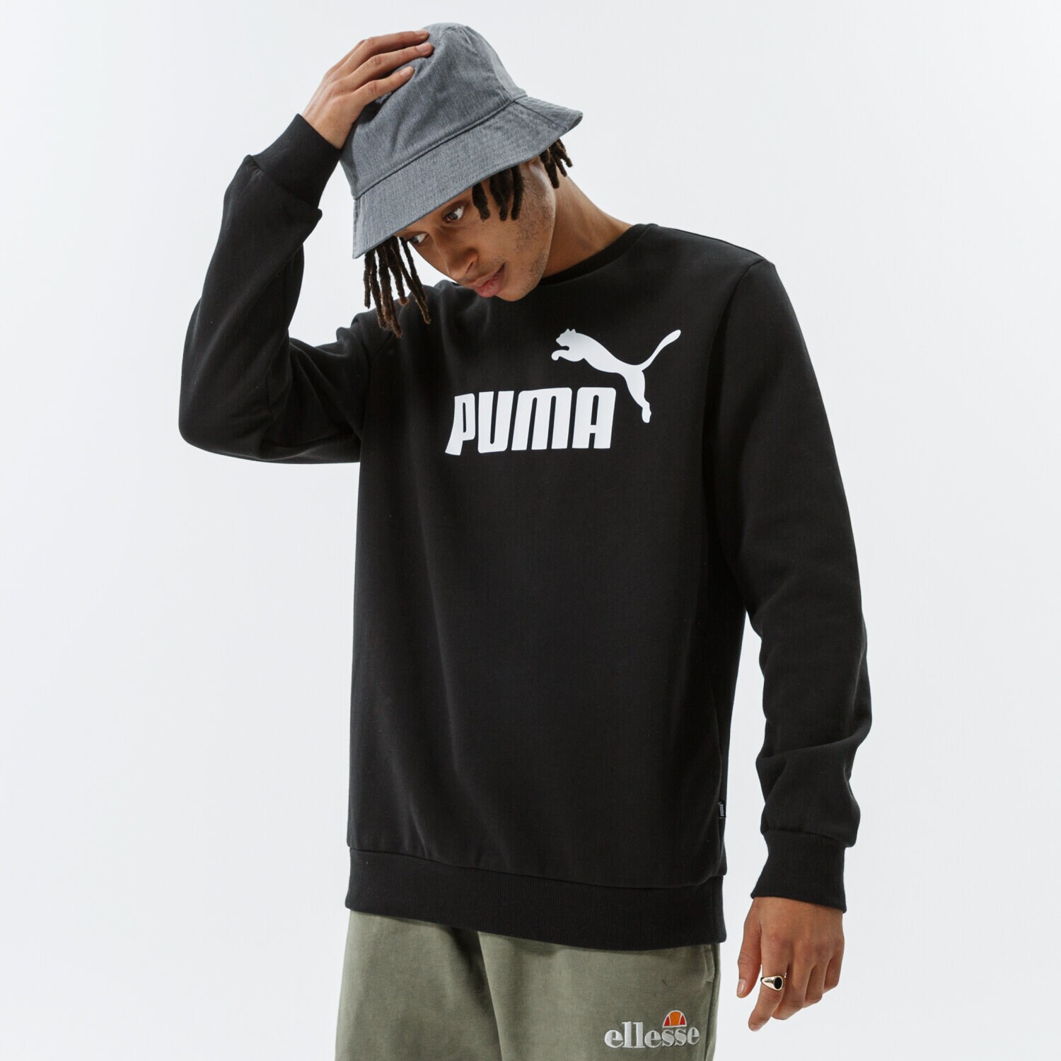 Bluza męska PUMA BLUZA ESS BIG LOGO CREW FL - PUMA BLACK 58667801 CZARNY