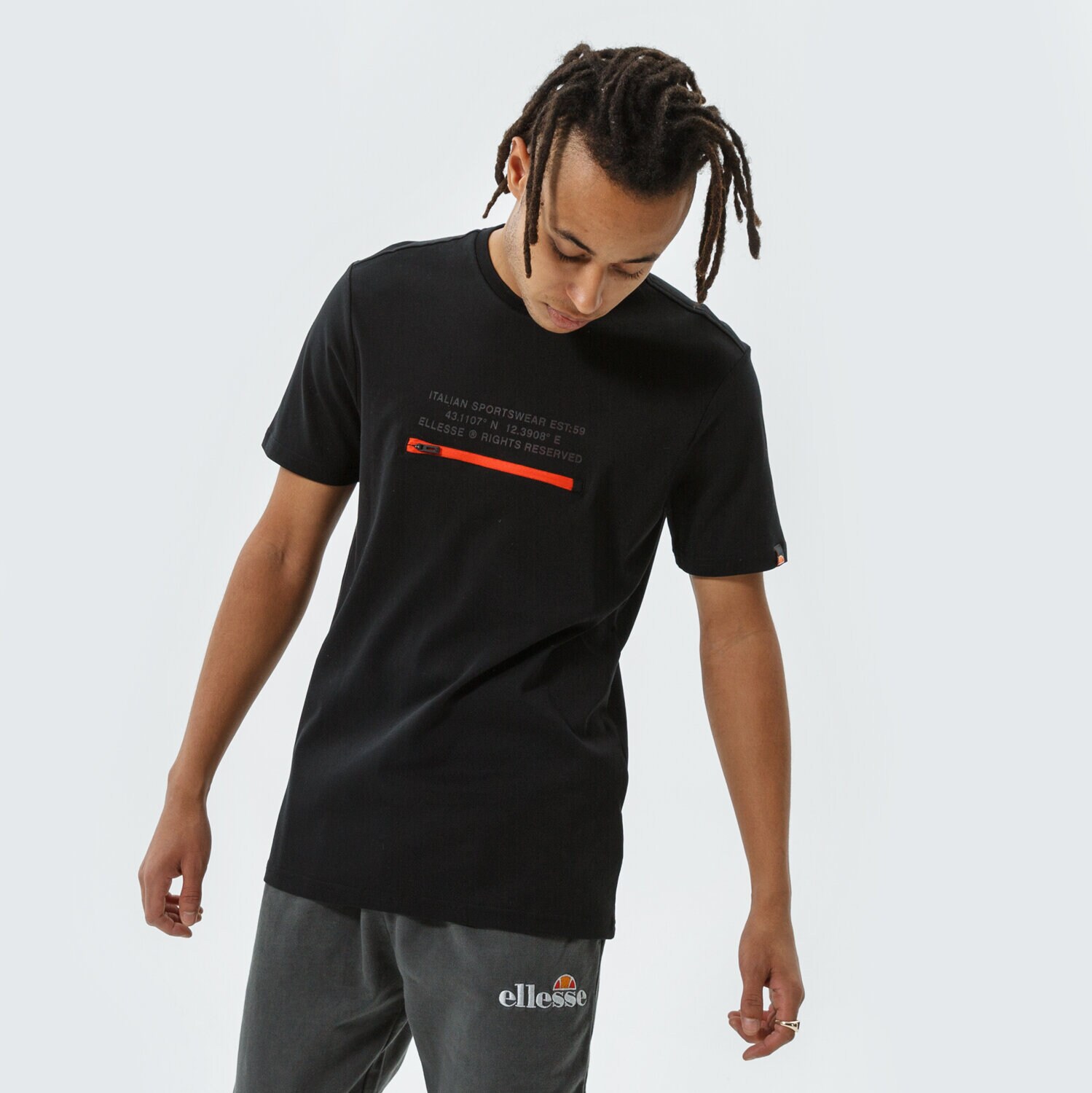 Koszulka, t-shirt sportowy męski ELLESSE T-SHIRT PIEDMONT TEE BLK SHI11160011 CZARNY