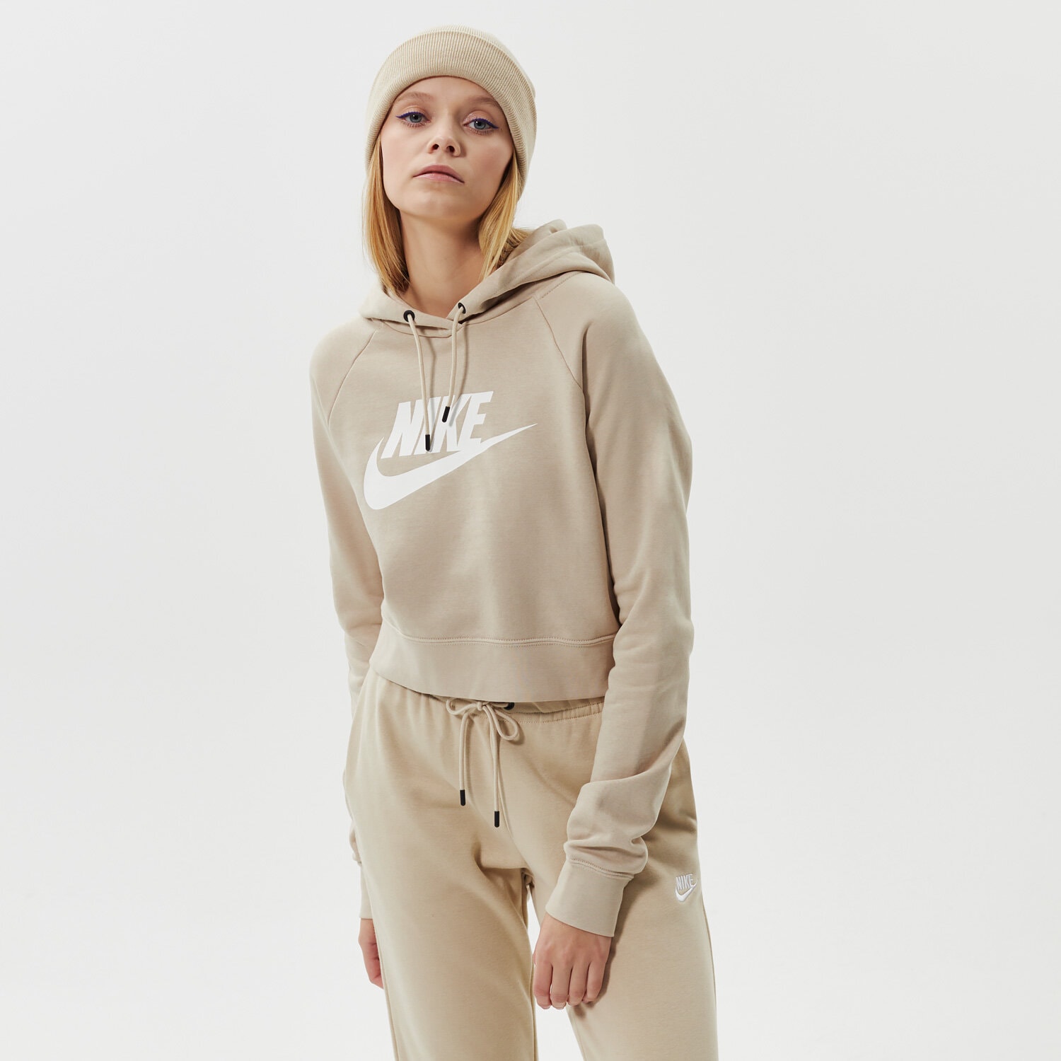 Bluza damska NIKE BLUZA Z KAPTUREM NIKE SPORTSWEAR ESSENTIAL CJ6327-206 BEŻOWY