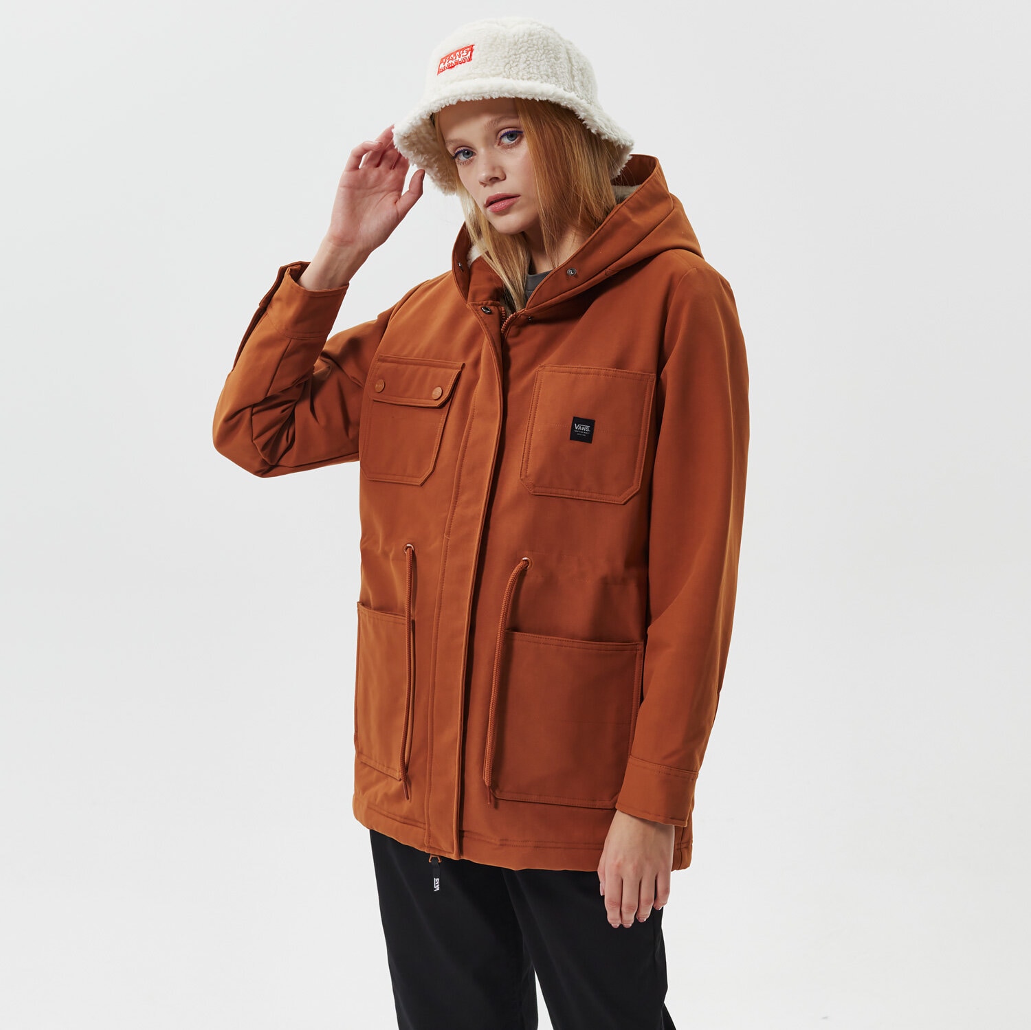 Kurtka zimowa damska VANS KURTKA WM TAYLOR HOOD JACKET MTE VN0A5LJ7TST1 BRĄZOWY