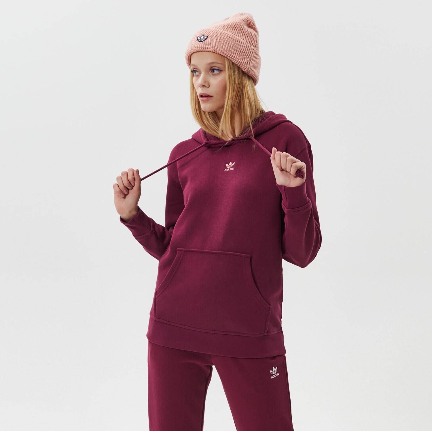 Bluza damska ADIDAS BLUZA Z KAPTUREM HOODIE H34728 BORDOWY