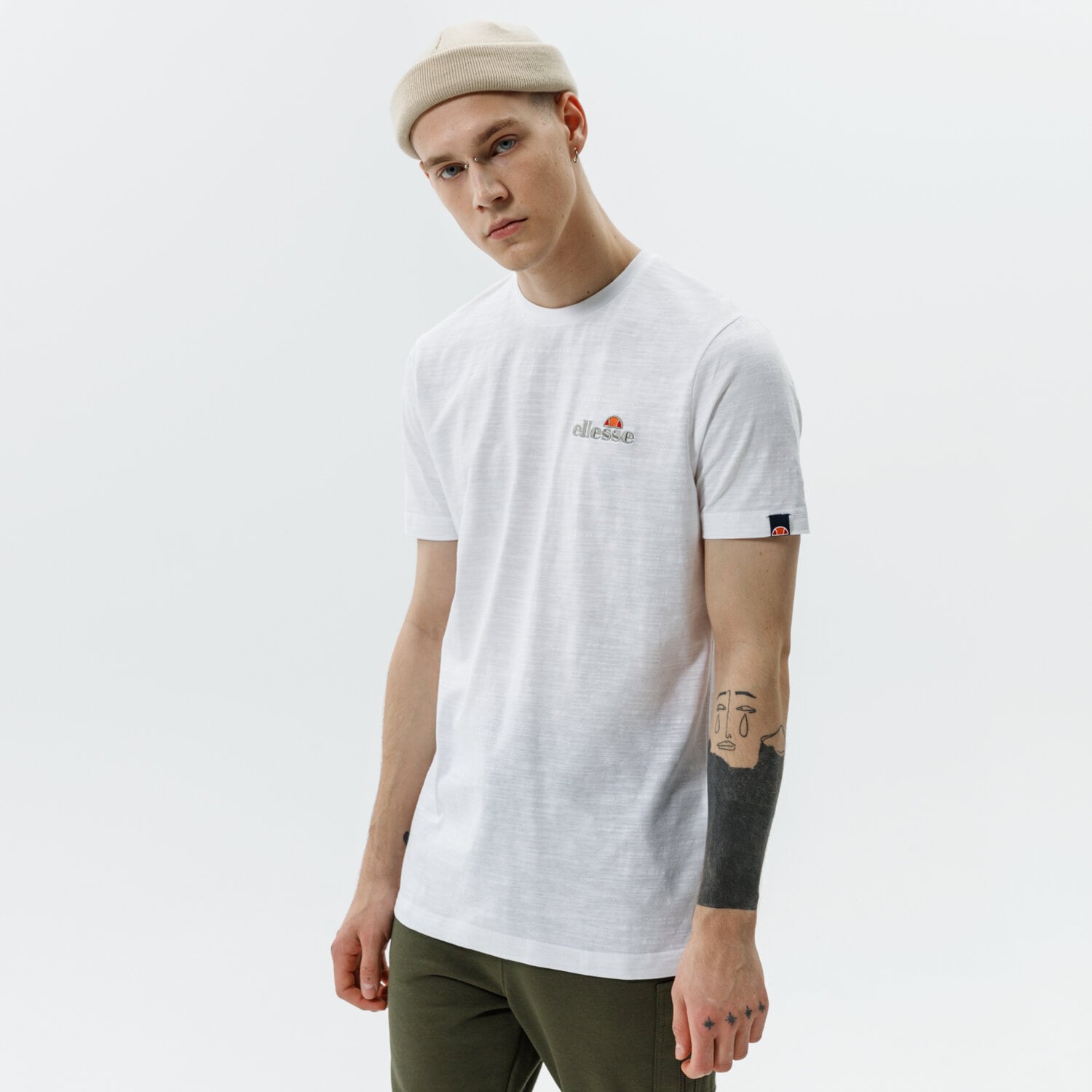Koszulka, t-shirt sportowy męski ELLESSE T-SHIRT MILLE TEE WHT SHJ11941908 BIAŁY