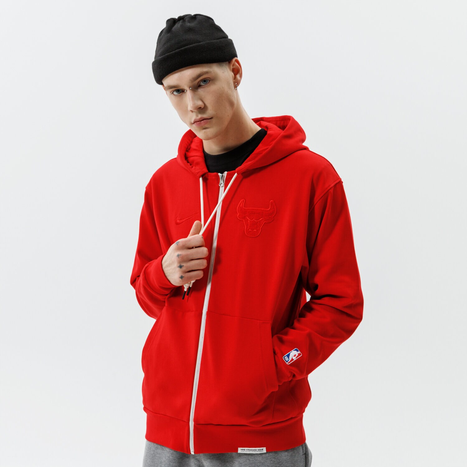 Bluza męska NIKE BLUZA ROZPINANA Z KAPTUREM CHI M NK DF STD ISSUE HD FZ DB1075-657 CZERWONY