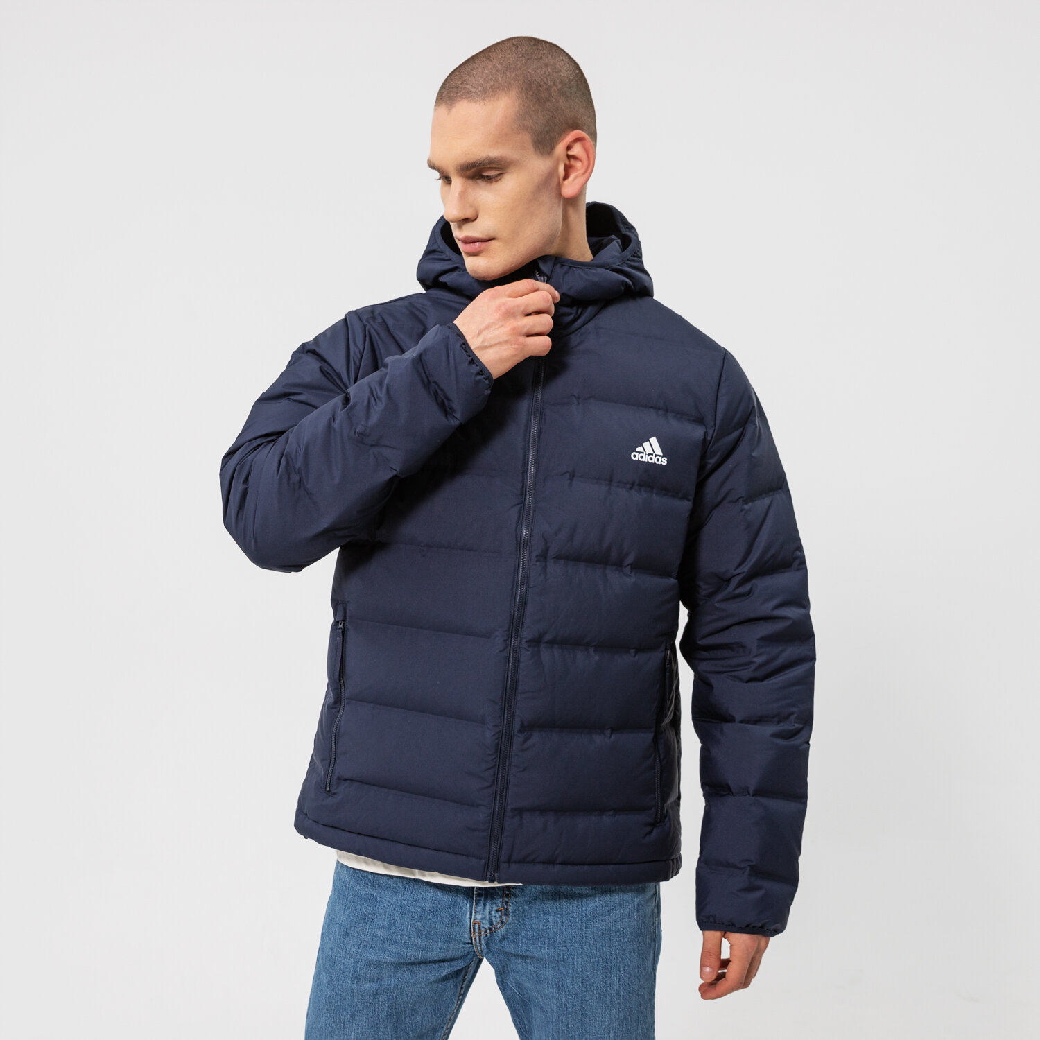 Kurtka zimowa męska ADIDAS KURTKA HELIONIC HO JKT GE5811 GRANATOWY