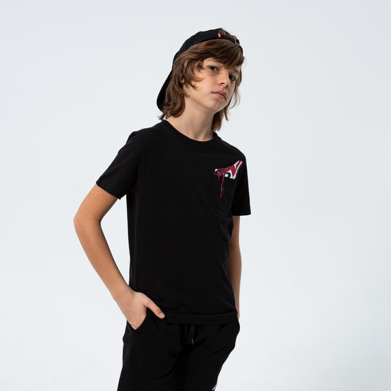 Koszulka, t-shirt dla dzieci JORDAN T-SHIRT AJ1 POCKET PLAY BOY 95B092023 CZARNY