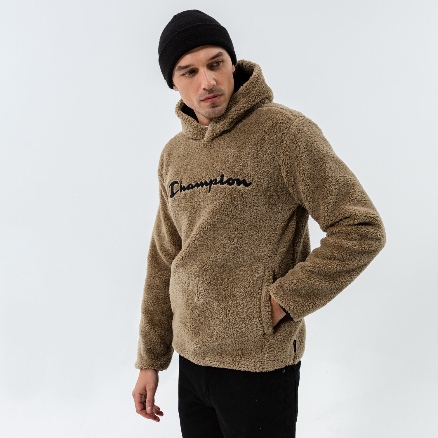 Bluza męska CHAMPION BLUZA Z KAPTUREM HOODED TOP 214973GS044 KHAKI