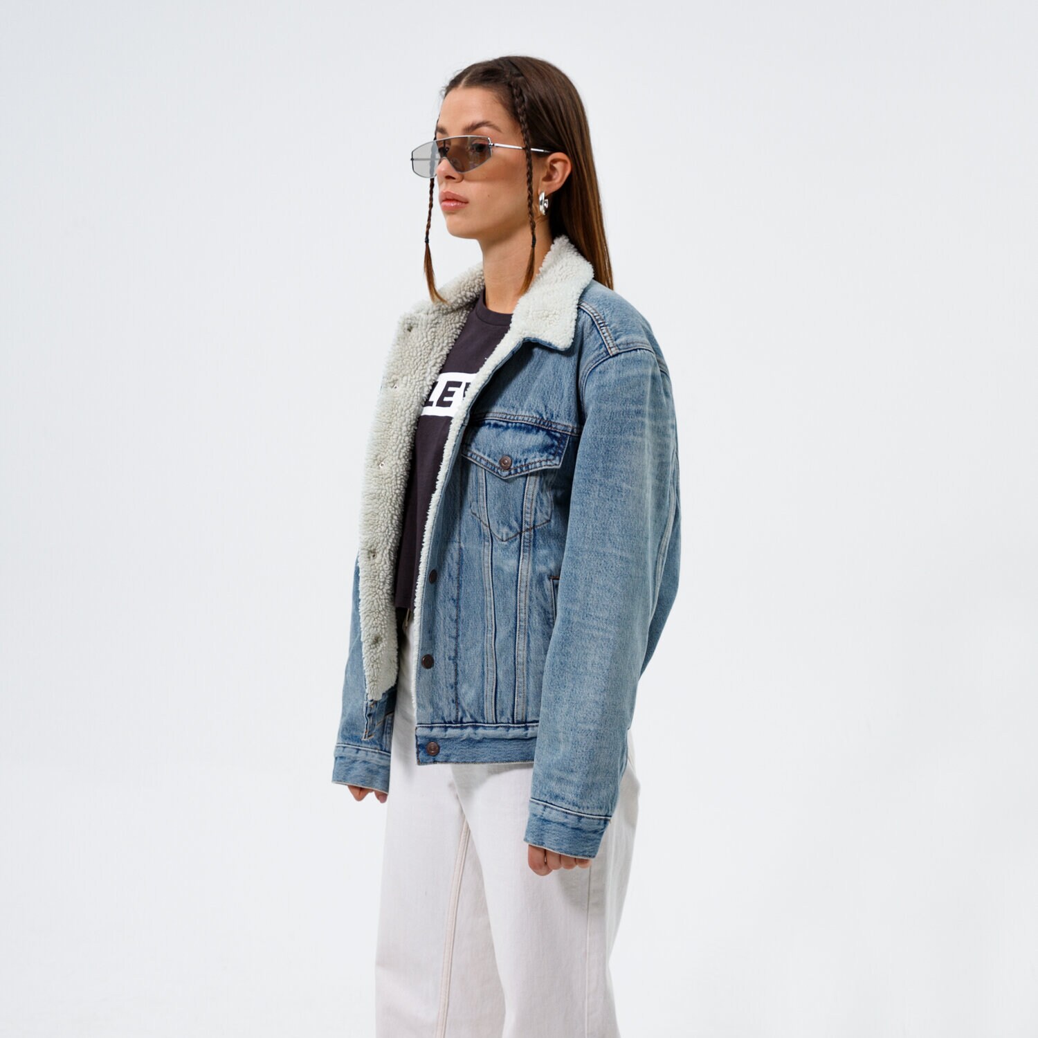 Kurtka zimowa damska LEVI'S KURTKA ZIMOWA EX BF SHERPA TRUCKER 361370026 NIEBIESKI