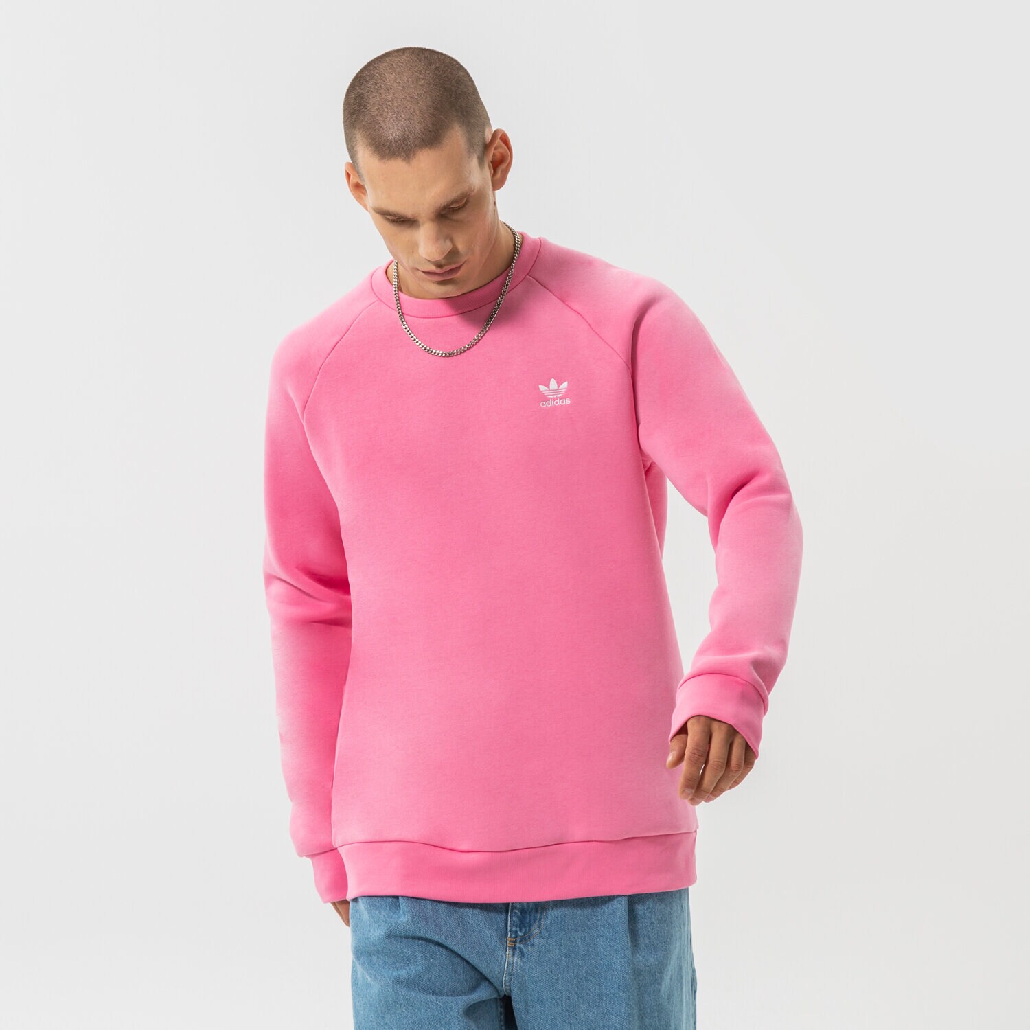Bluza męska ADIDAS BLUZA ESSENTIAL CREW HJ7989 RÓŻOWY