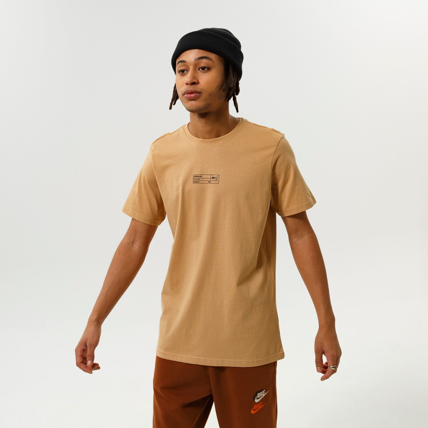 Koszulka, t-shirt sportowy męski CONFRONT T SHIRT BOX LOFO TEE BEIGE CF321TSM76001 BEŻOWY