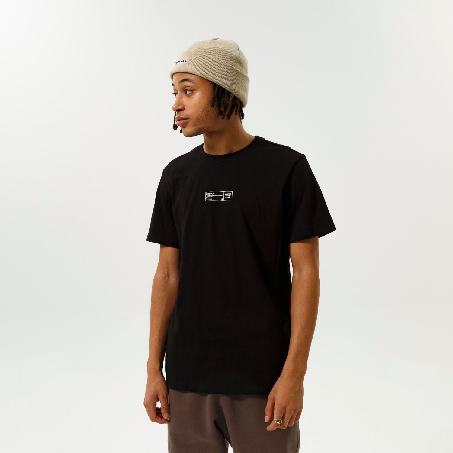 Koszulka, t-shirt sportowy męski CONFRONT T SHIRT BOX LOFO TEE BLACK CF321TSM76002 CZARNY