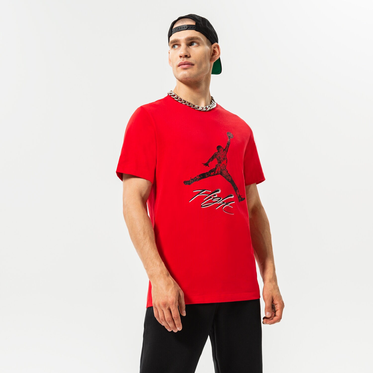 Koszulka, t-shirt sportowy męski JORDAN T-SHIRT M J ESS JUMPMAN SS CREW DQ7376-612 BORDOWY
