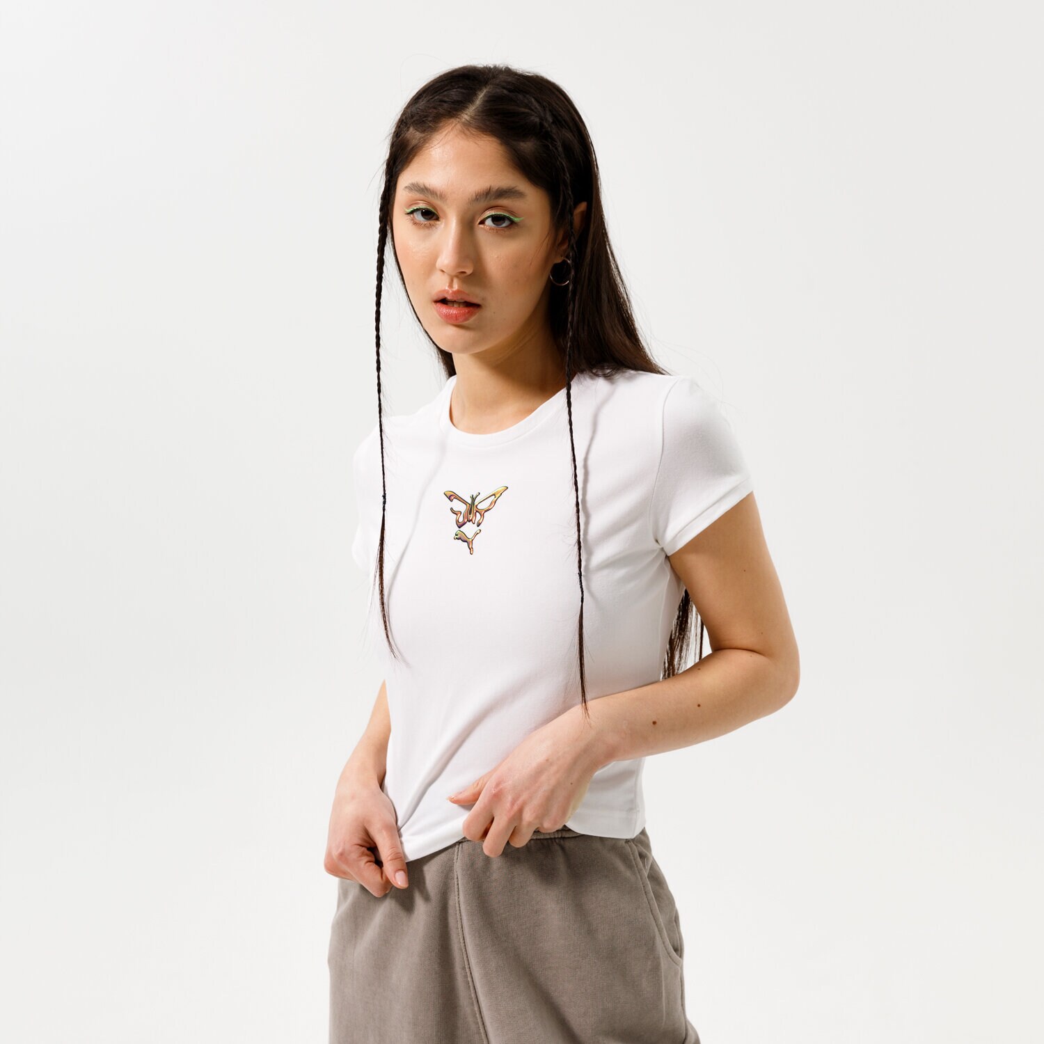 Koszulka, t-shirt damski PUMA T-SHIRT PUMA X DUA LIPA SLIM TEE 534737 02 BIAŁY
