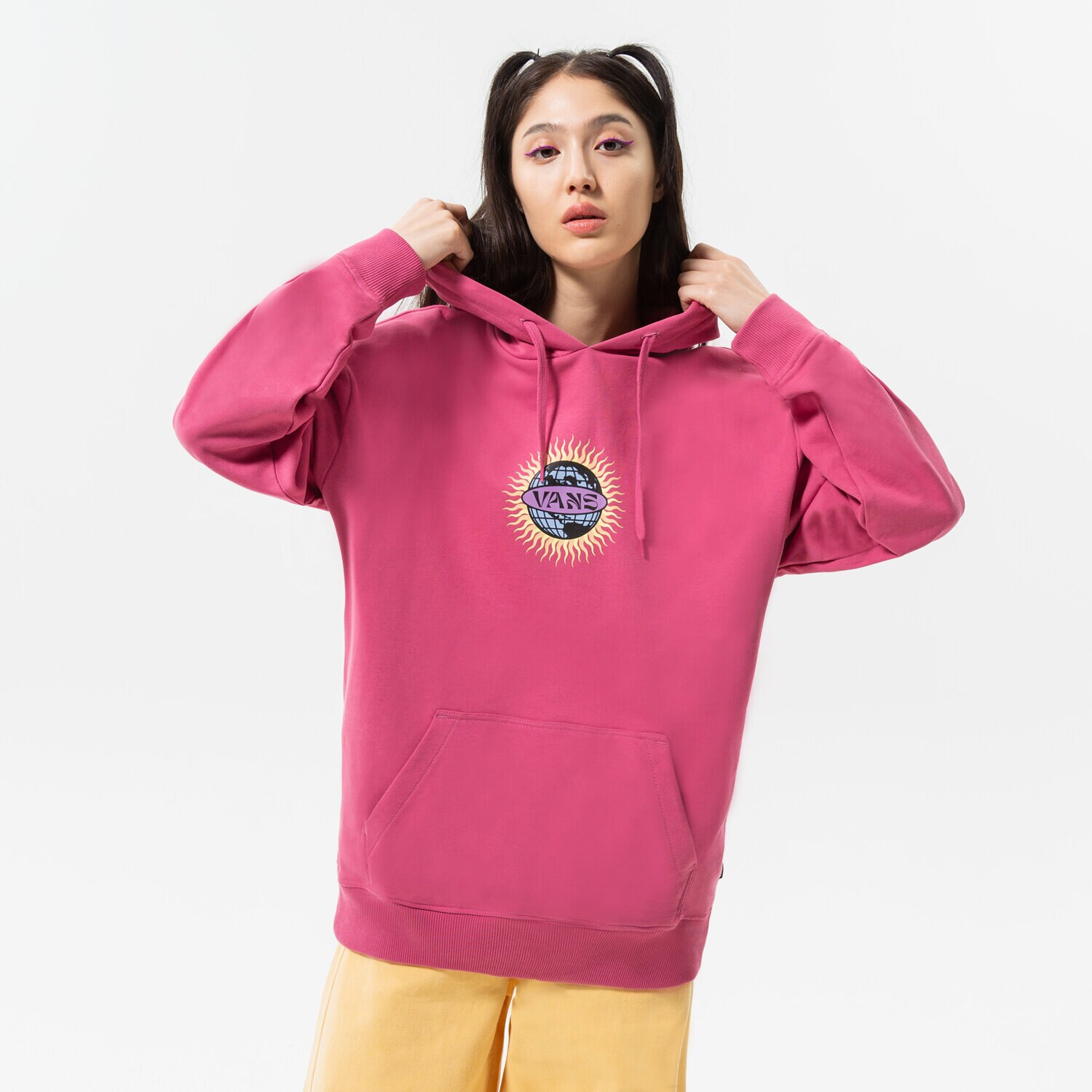 Bluza damska VANS BLUZA Z KAPTUREM EARTH & SUN OS PO VN0A7TMOBEL1 BORDOWY