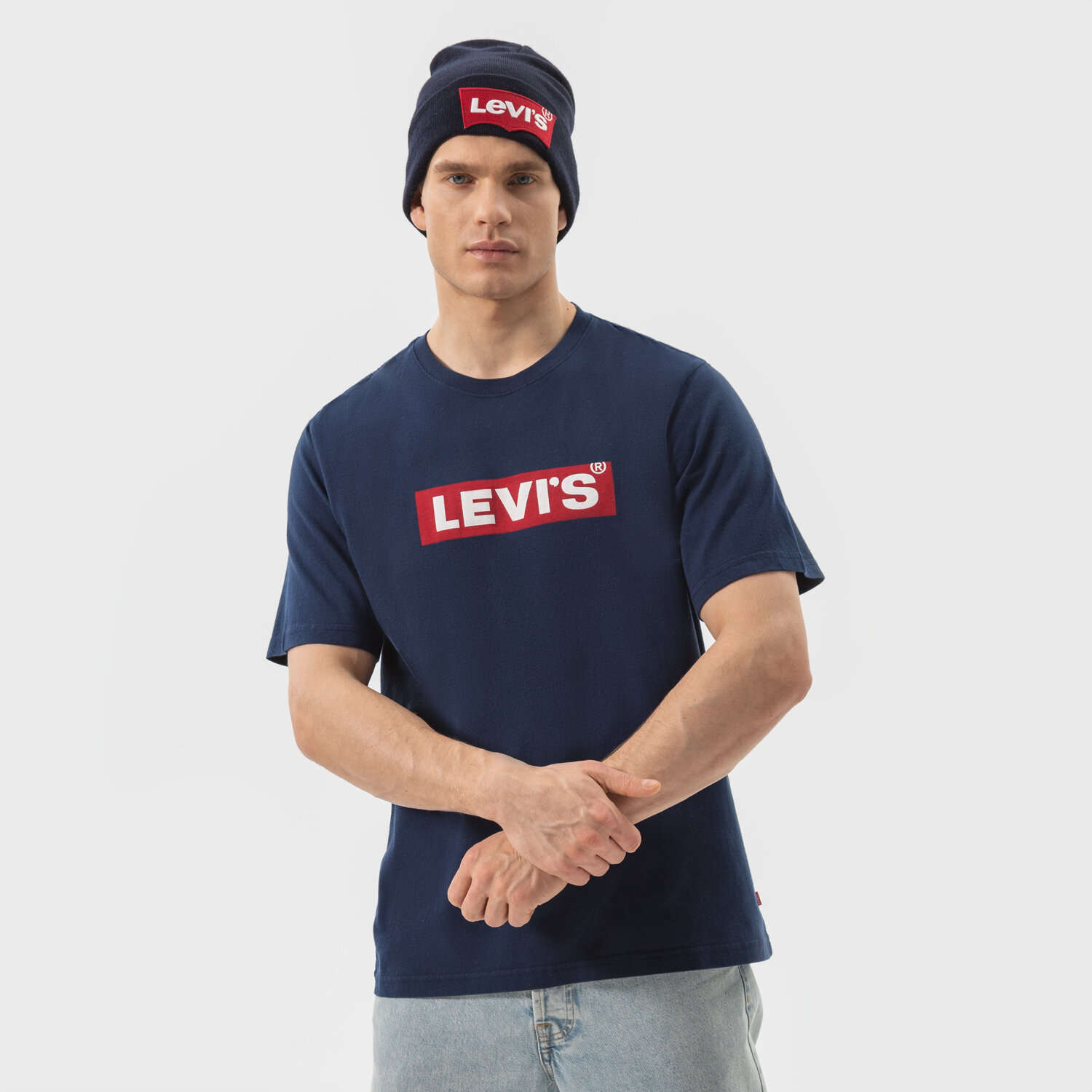 Koszulka, t-shirt sportowy męski LEVI'S T-SHIRT SS RELAXED FIT TEE 16143-0436 GRANATOWY
