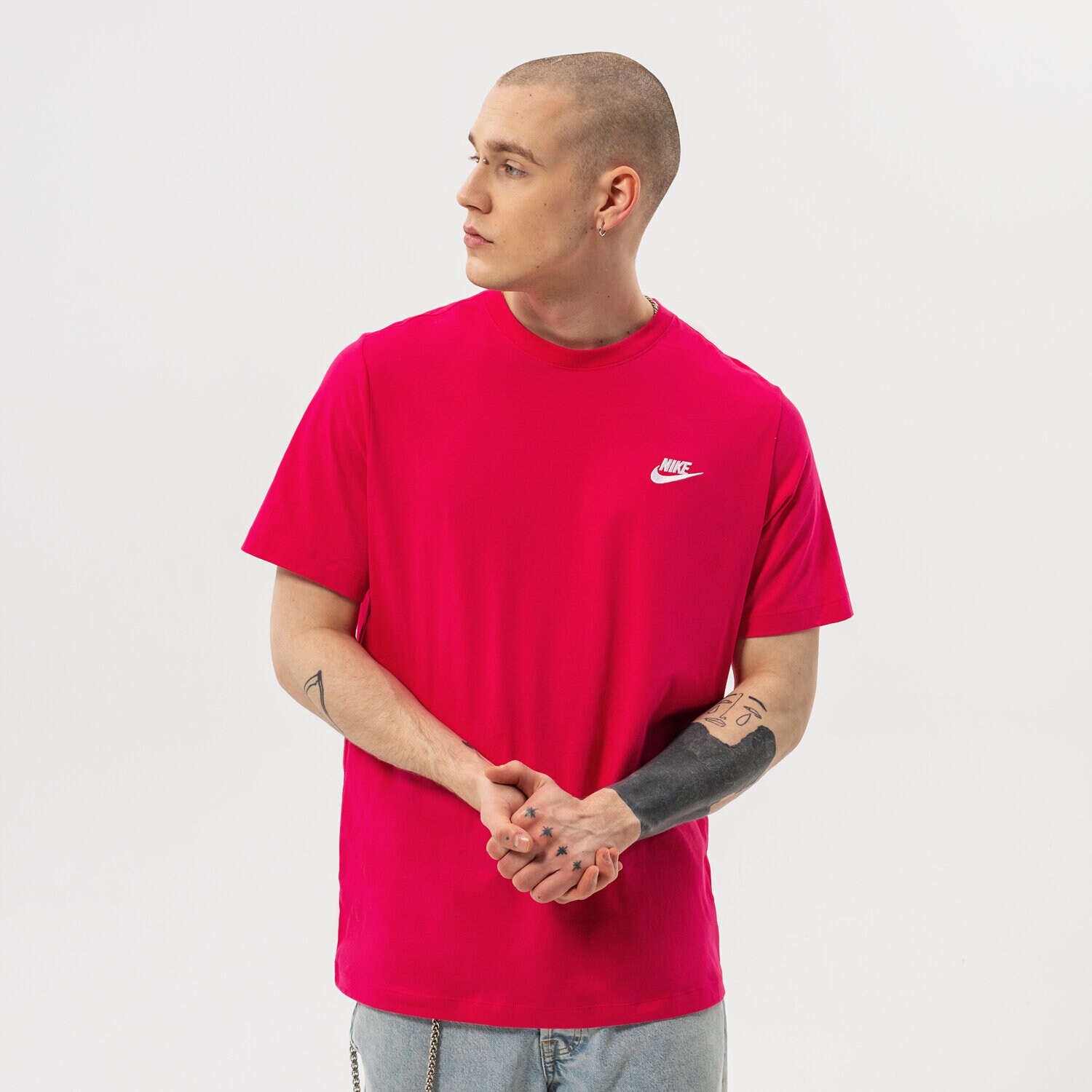 Koszulka, t-shirt sportowy męski NIKE T-SHIRT NIKE SPORTSWEAR CLUB AR4997-666 RÓŻOWY