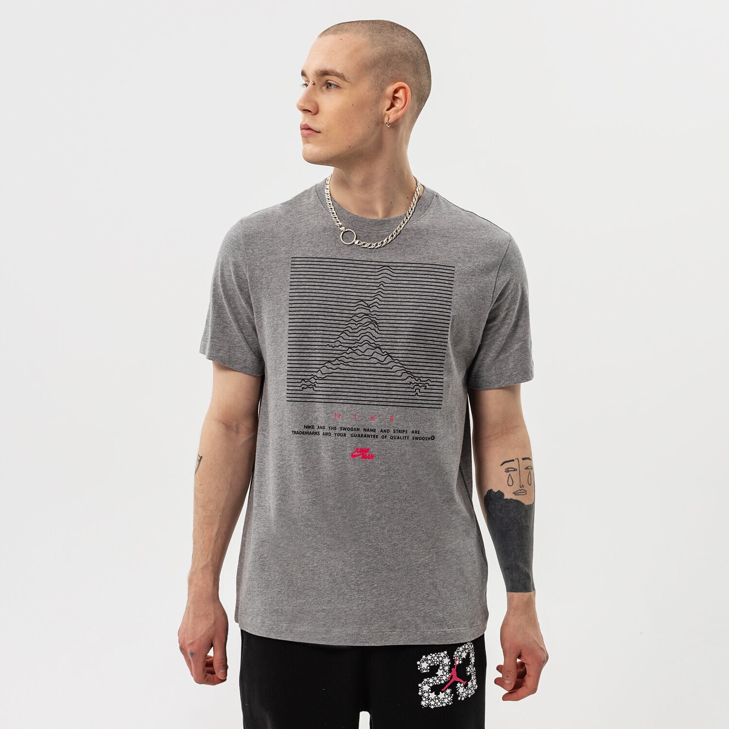 Koszulka, t-shirt sportowy męski JORDAN T-SHIRT M J JMPMN GFX SS CREW DH8972-091 SZARY