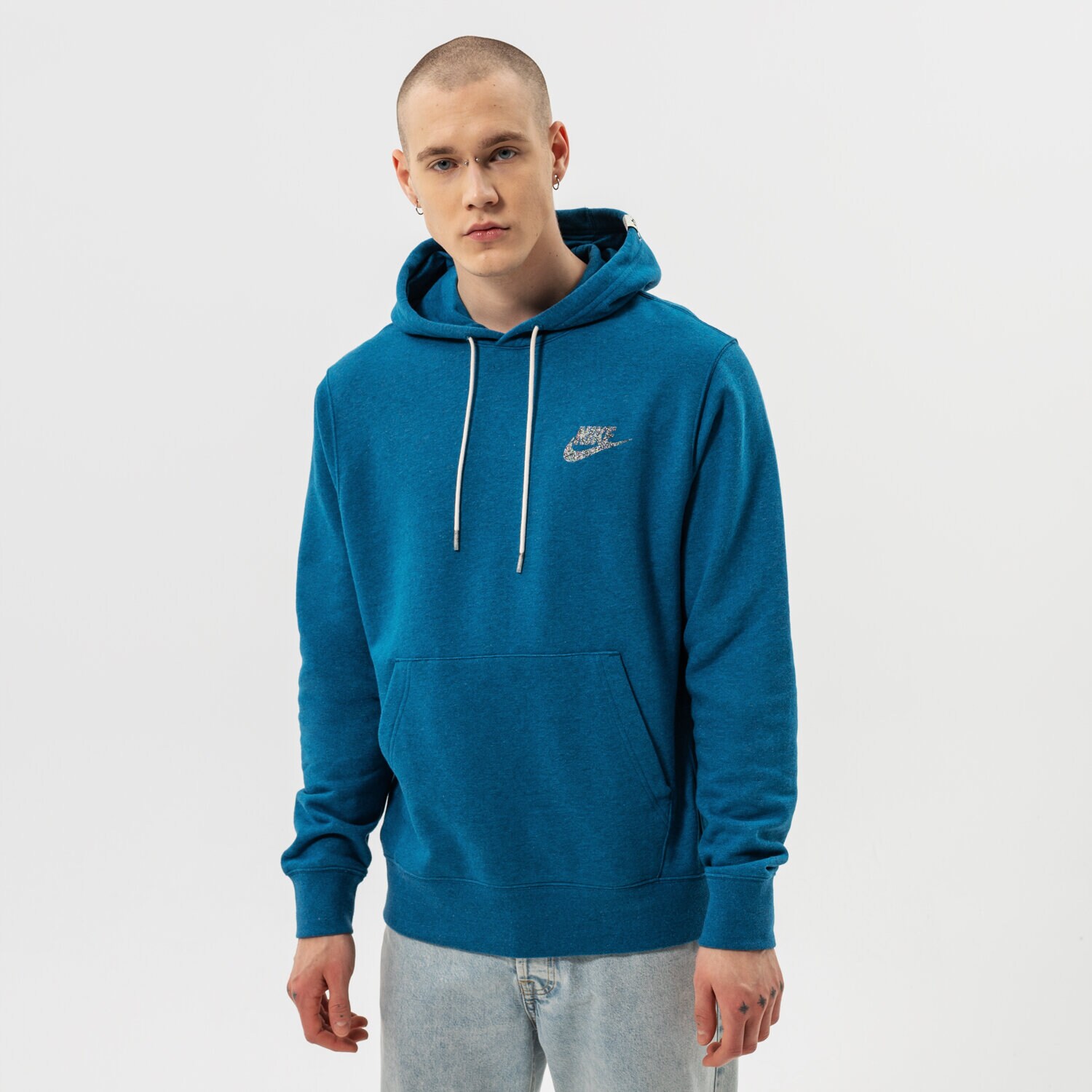 Bluza męska NIKE BLUZA Z KAPTUREM NSW REVIVAL FLC PO HOODIE C DM5624-404 NIEBIESKI