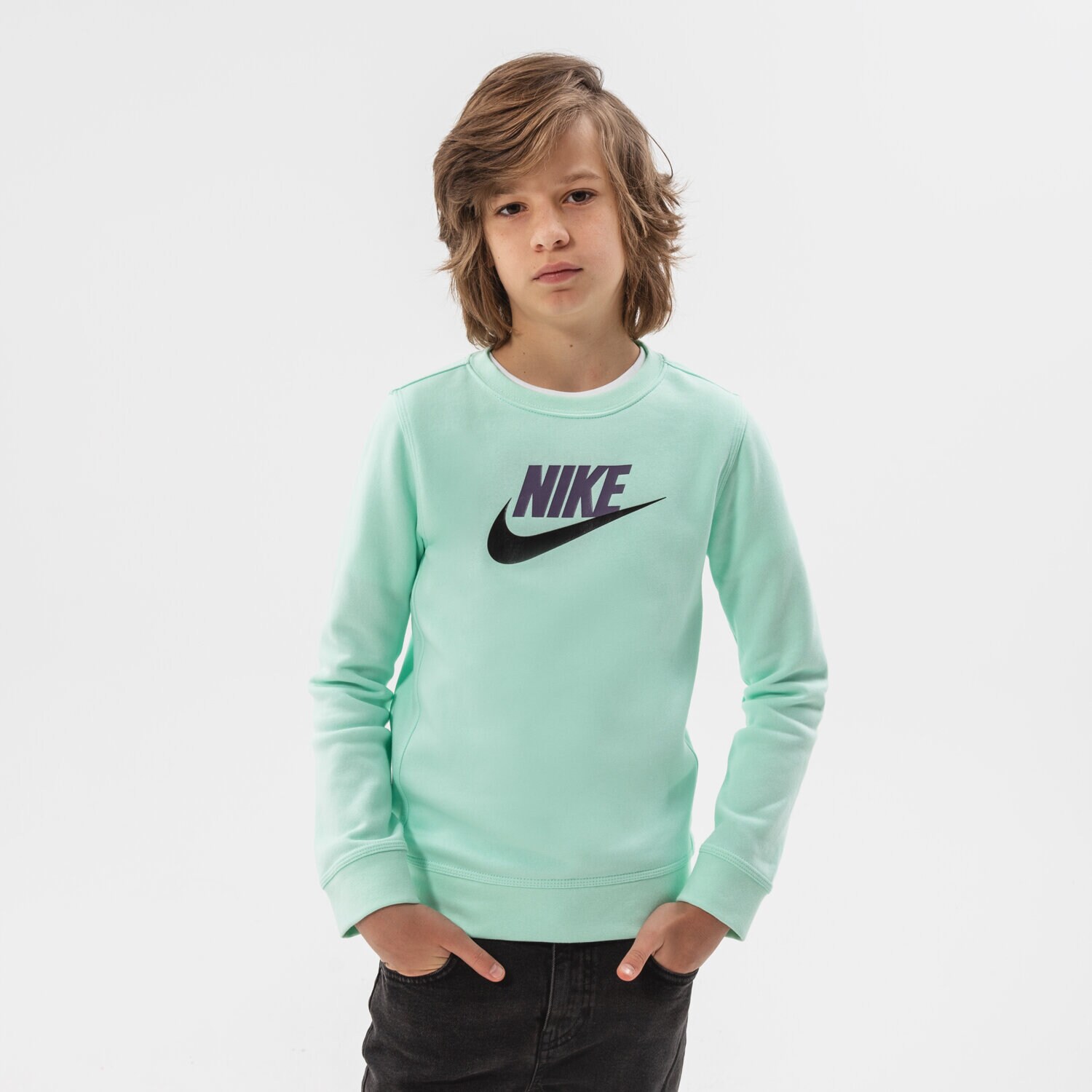 Sportowa bluza dziecięca NIKE BLUZA NIKE SPORTSWEAR CLUB FLEECE BOY CV9297-379 ZIELONY