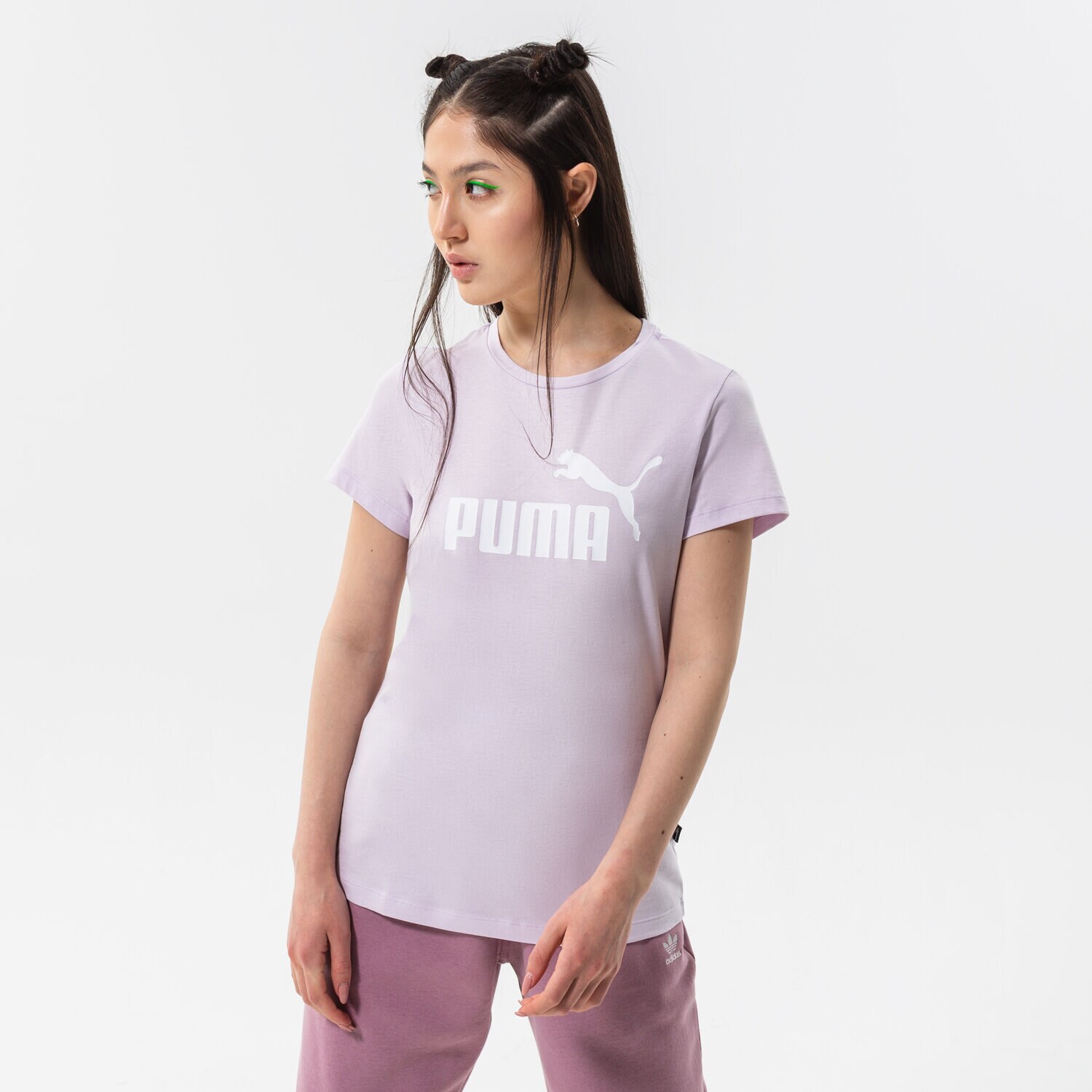 Koszulka, t-shirt damski PUMA T-SHIRT ESS LOGO (S) 586775 17 FIOLETOWY