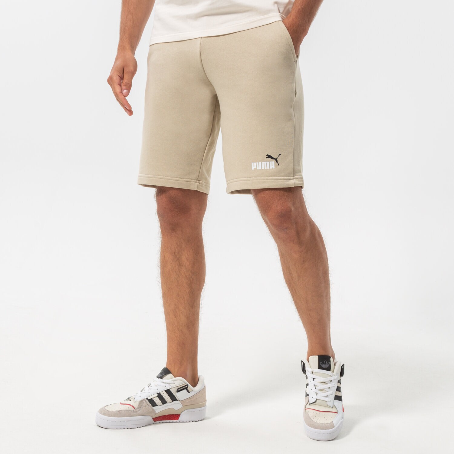 Krótkie spodenki, szorty męskie PUMA SZORTY ESS+ 2 COL SHORTS 10" 586766 64 BEŻOWY