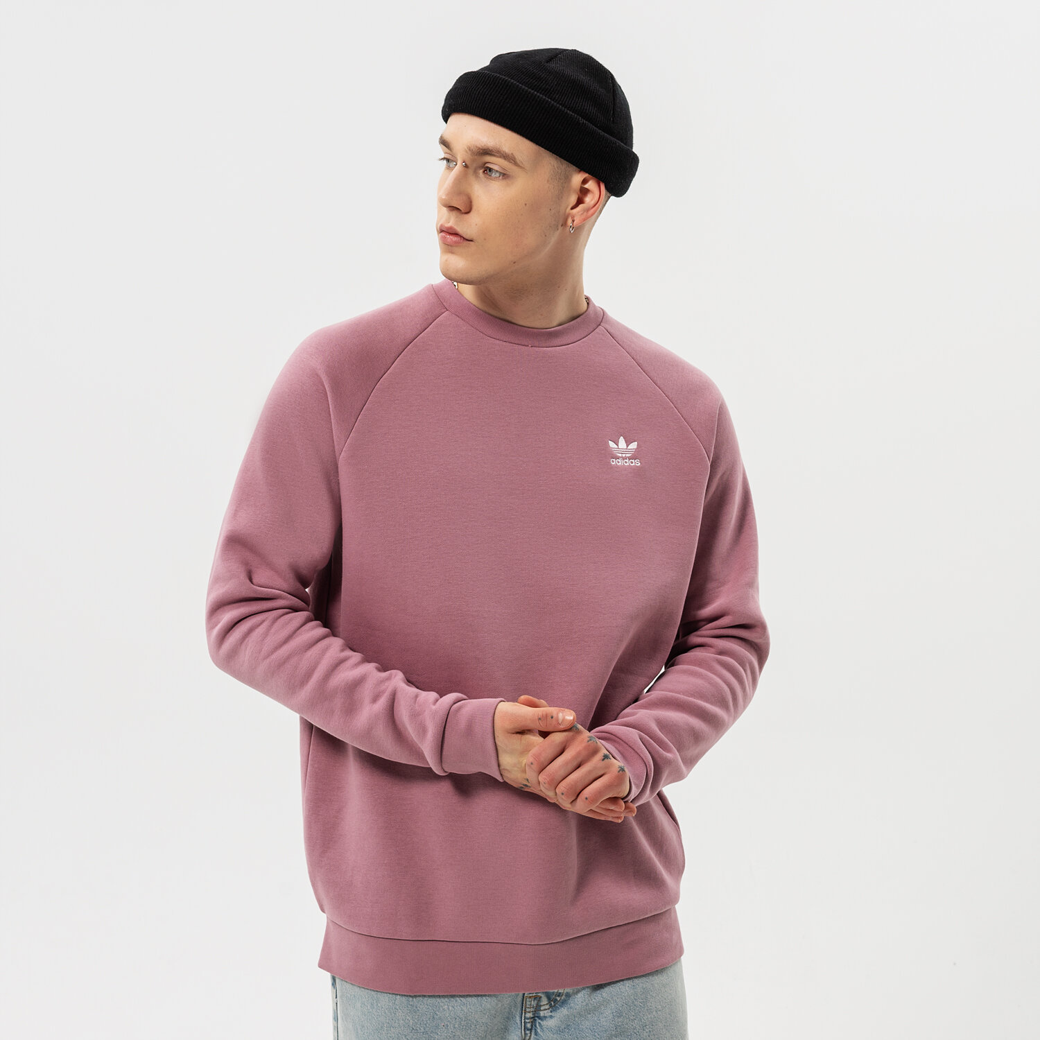 Bluza męska ADIDAS BLUZA ESSENTIAL CREW HE9430 FIOLETOWY