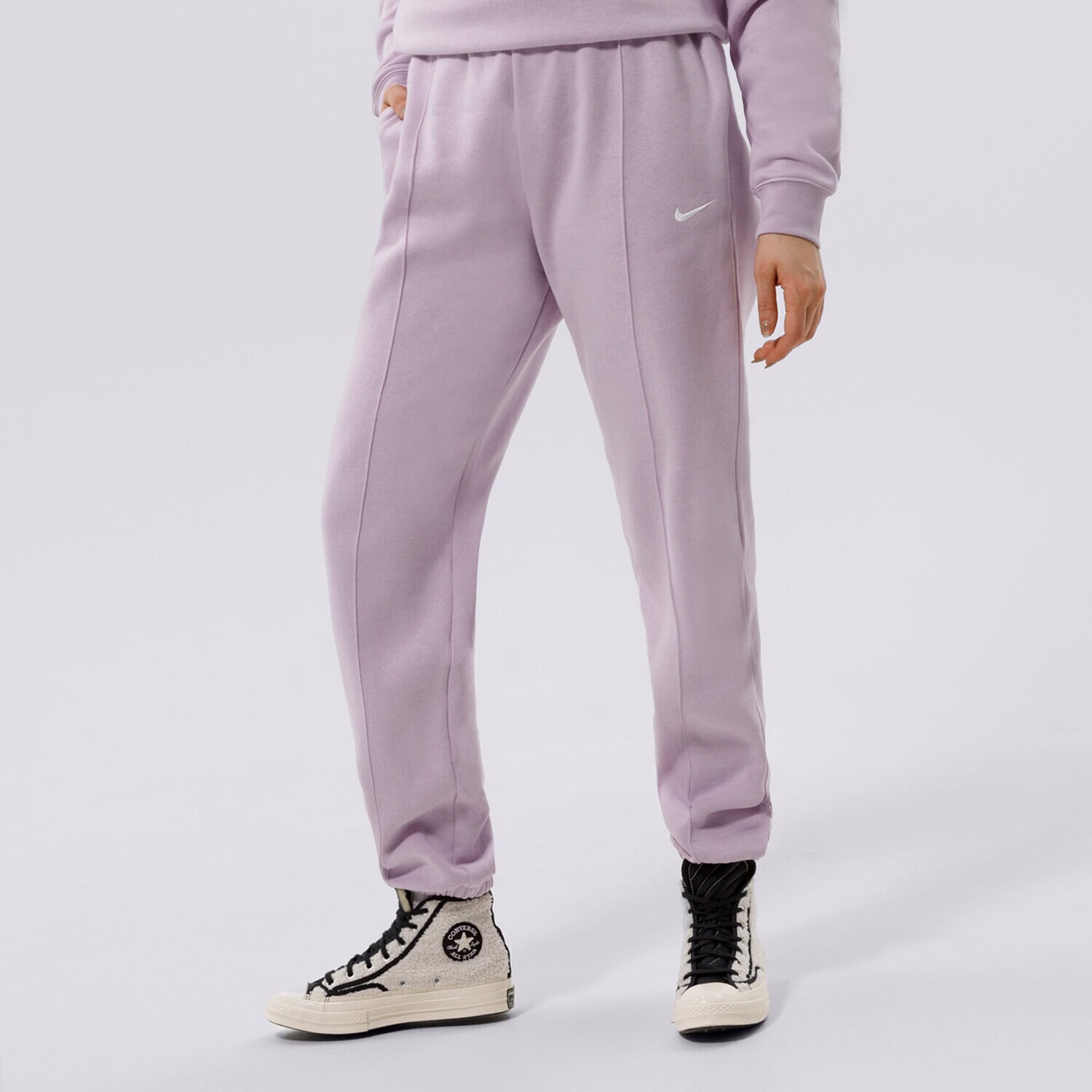Spodnie sportowe damskie NIKE SPODNIE W NSW ESSNTL CLCTN FLC PANT DQ5098-530 FIOLETOWY