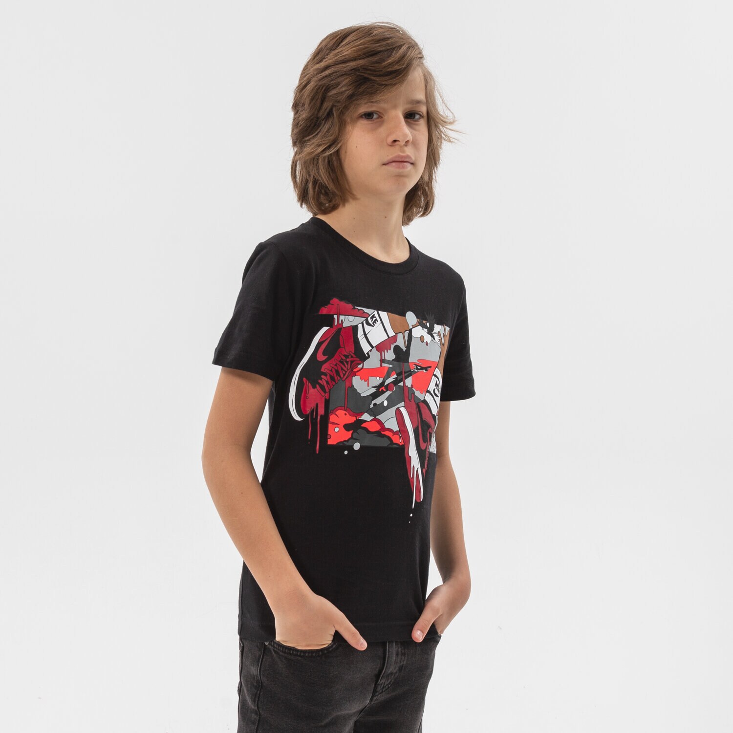 Koszulka, t-shirt dla dzieci JORDAN T-SHIRT JDB MJ DNA JUMPMAN BOY 95B091-KR5 CZARNY