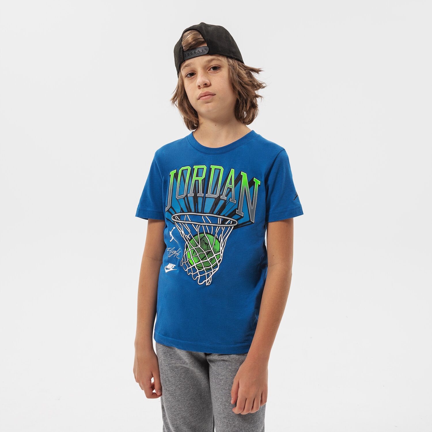 Koszulka, t-shirt dla dzieci JORDAN T-SHIRT JORDAN HOOP STYLE SS TEE BOY 95B231-BAJ NIEBIESKI