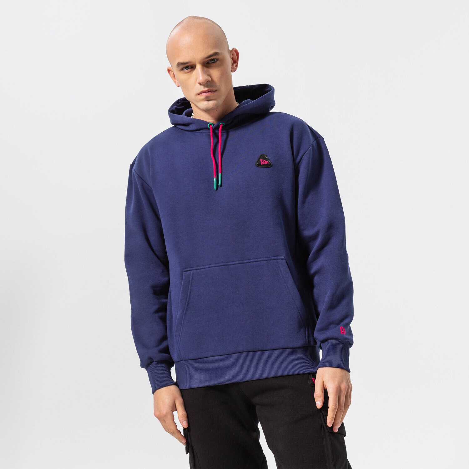 Bluza męska NEW ERA BLUZA Z KAPTUREM NE PATCH OS HOODY MVB 12893045 NIEBIESKI