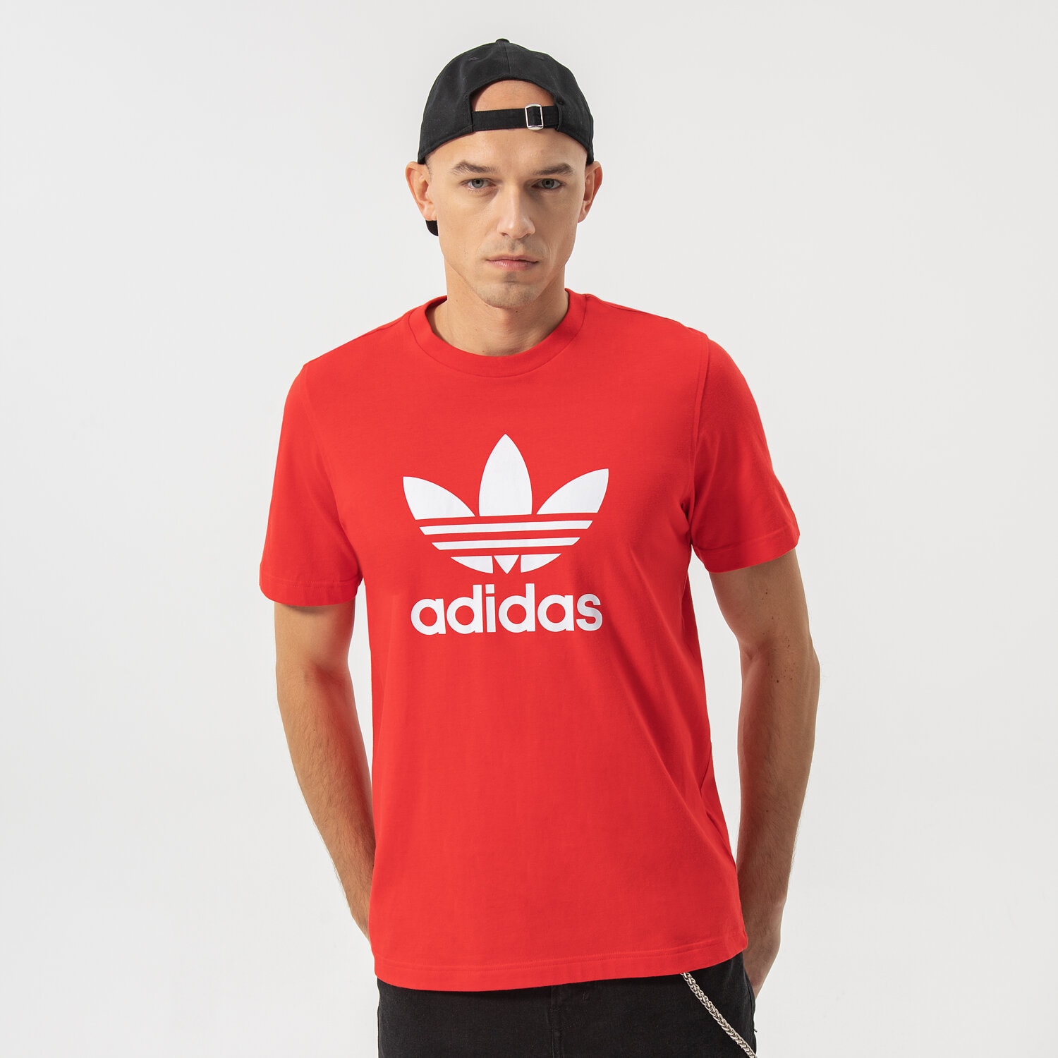 Koszulka, t-shirt sportowy męski ADIDAS T-SHIRT TREFOIL T-SHIRT HE9511 CZERWONY