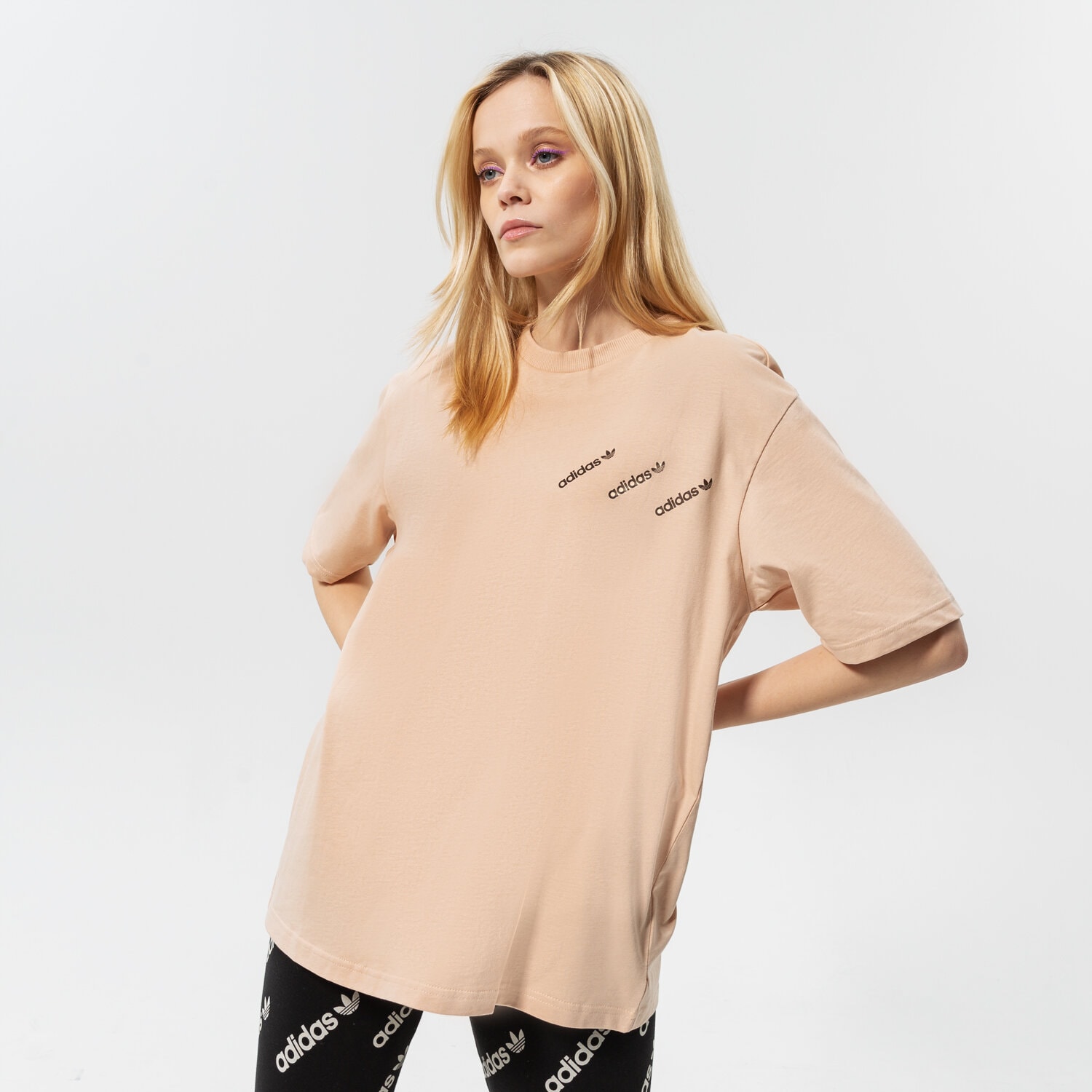 Koszulka, t-shirt damski ADIDAS T-SHIRT TEE HM4878 BEŻOWY