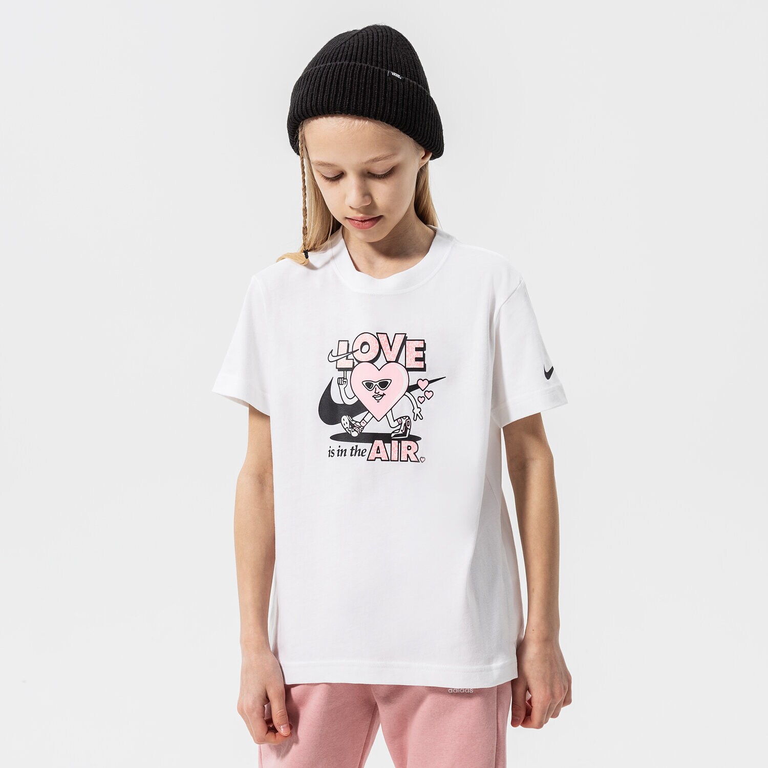 Koszulka, t-shirt dla dzieci NIKE T-SHIRT G NSW TEE DPTL VALENTINE GIRL DO1327-100 BIAŁY