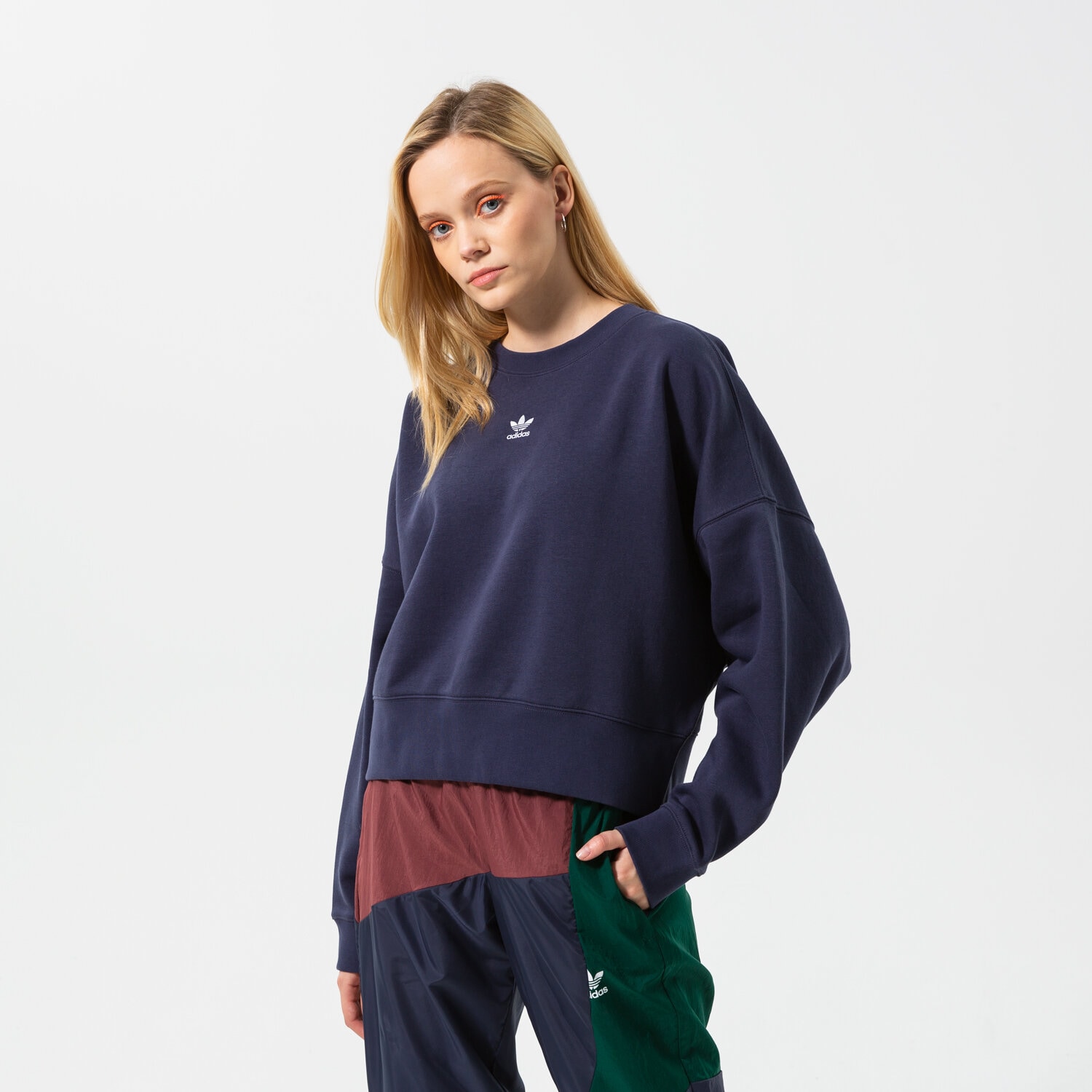 Bluza damska ADIDAS BLUZA SWEATSHIRT HF7481 GRANATOWY