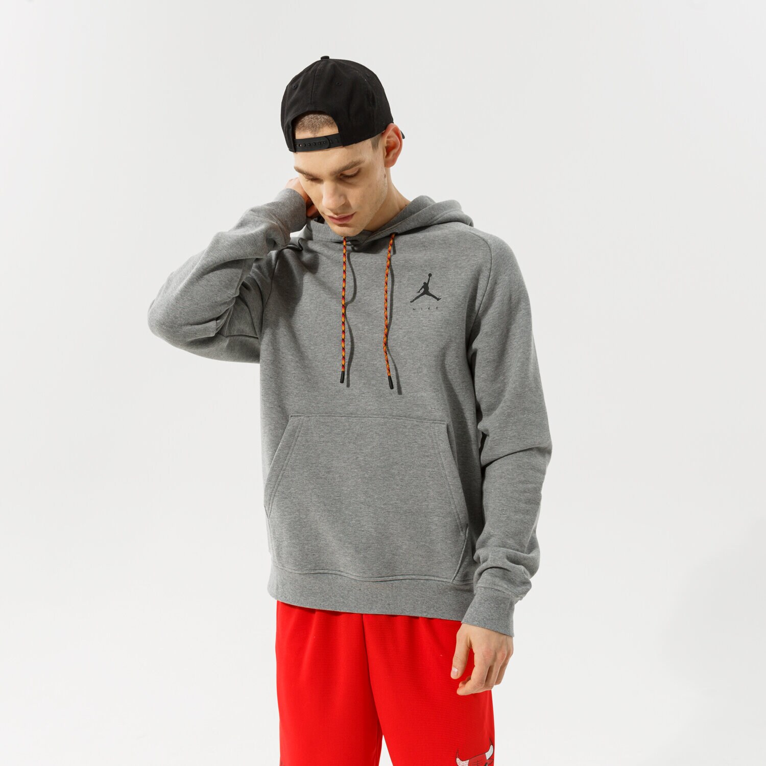 Bluza męska JORDAN BLUZA Z KAPTUREM M J JMPMN FLC PO DJ0210-091 SZARY