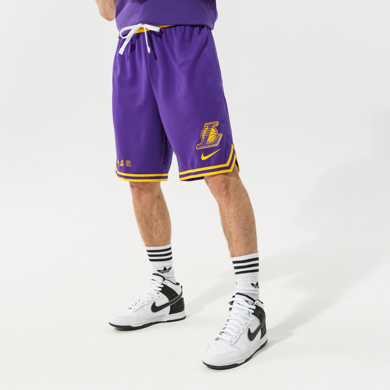 Krótkie spodenki, szorty męskie NIKE SZORTY LAL M NK DF DNA SHORT TEAM NBA DH9175-504 FIOLETOWY