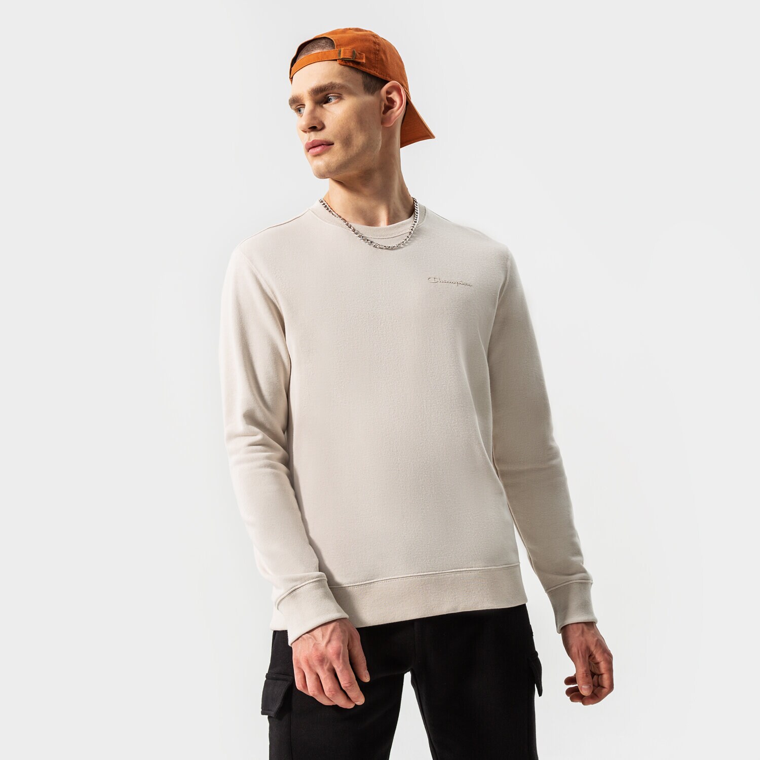 Bluza męska CHAMPION BLUZA CREWNECK SWEATSHIRT 217154MS014 BRĄZOWY