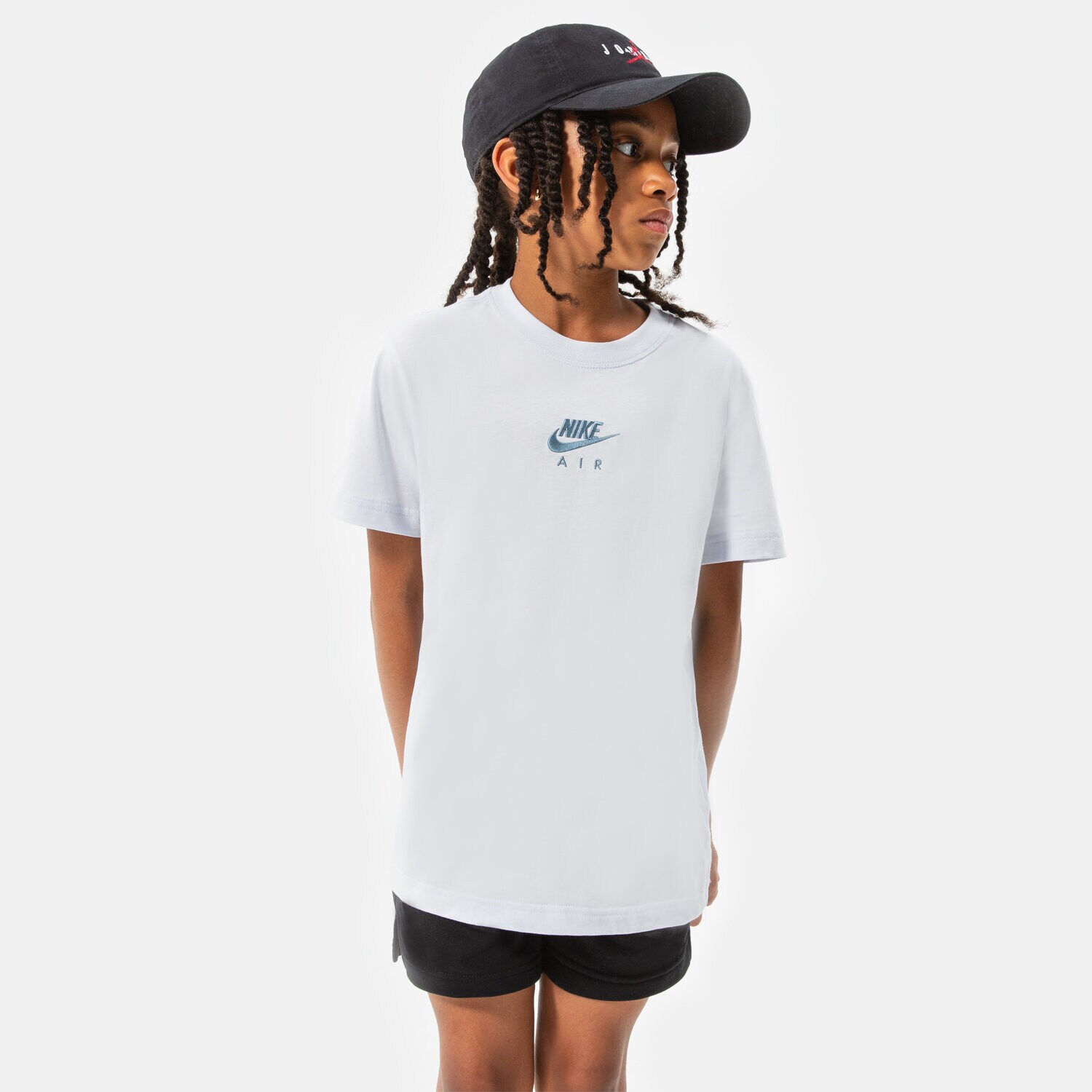 Koszulka, t-shirt dla dzieci NIKE T-SHIRT G NSW TEE NIKE AIR BF GIRL DO1341-085 NIEBIESKI